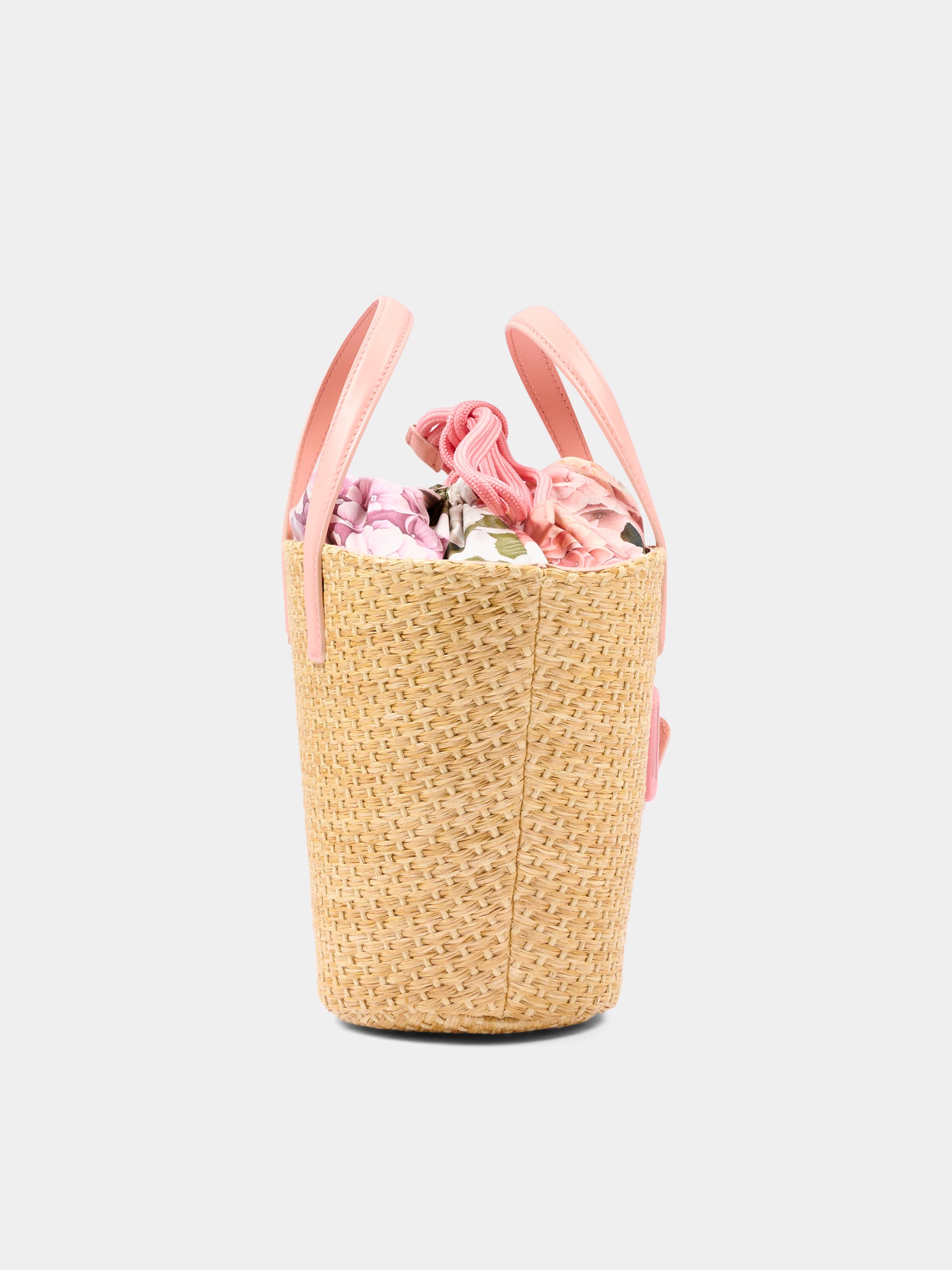 Borsa beige Coffa per bambina con logo,Dolce & Gabbana Kids,EB0249 AX337 HA5XG