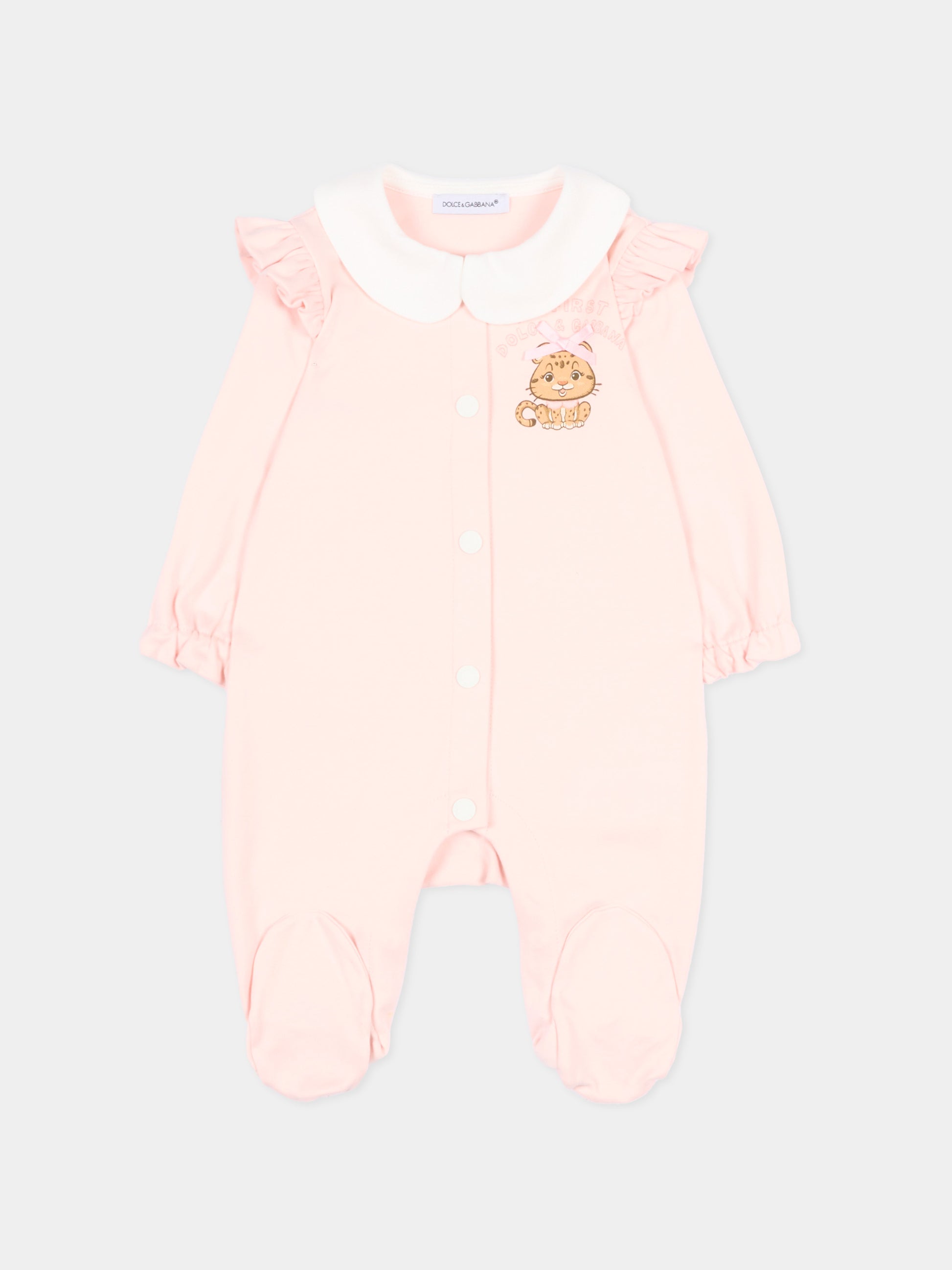 Set tutina rosa per neonata con logo,Dolce & Gabbana Kids,L2JO4T G7PNO S9000