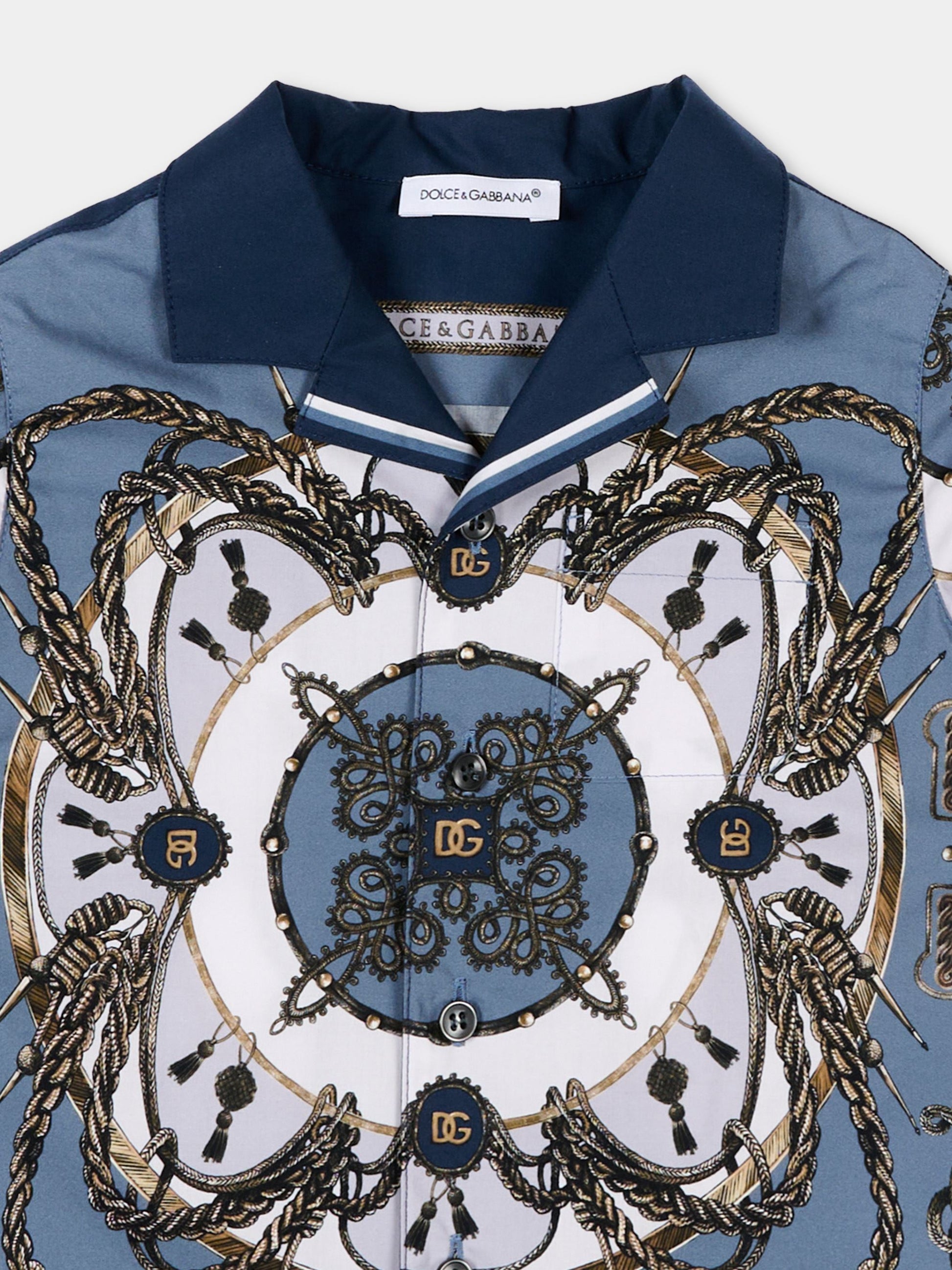 Camicia multicolor per neonato con stampa corde,Dolce & Gabbana Kids,L14S82 FI5NQ HT5XB