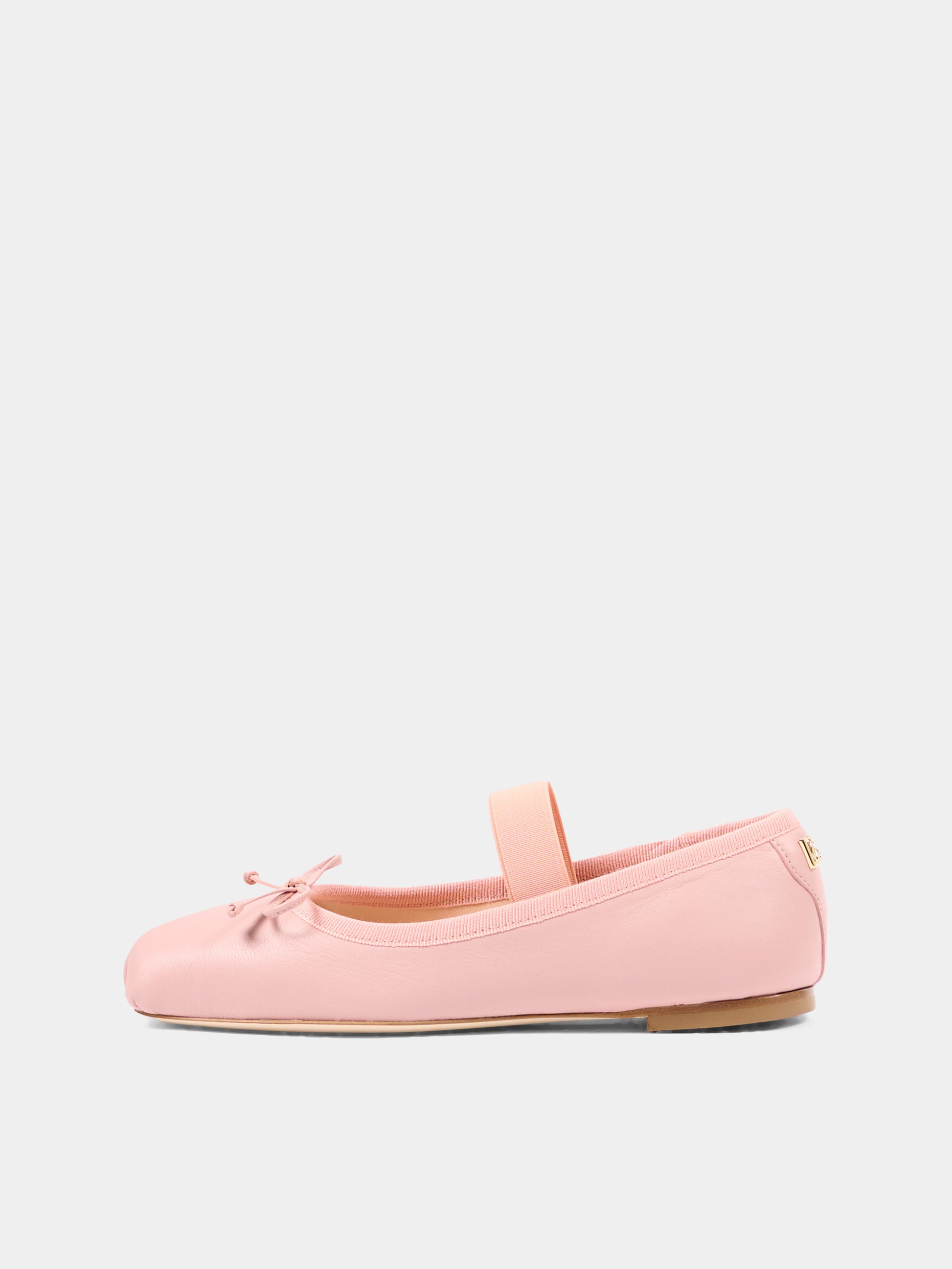 Ballerine rosa per bambina con logo,Dolce & Gabbana Kids,D11395 AX626 84550