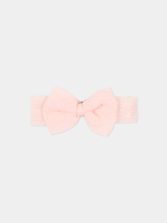 Pink headband for baby girl with bow