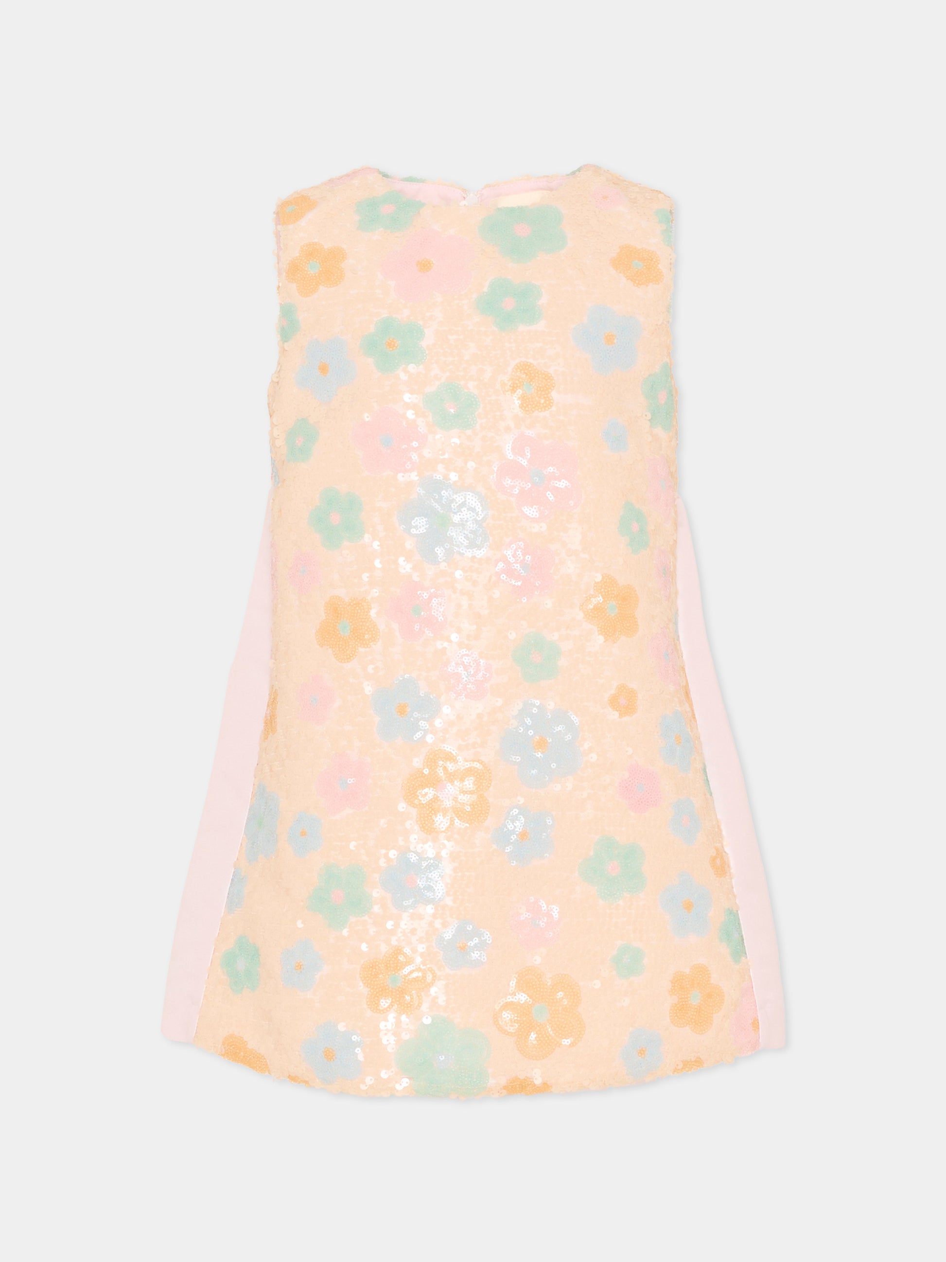 Abito rosa per bambina con paillettes,Simonetta,SY1B22-U0277 500MC