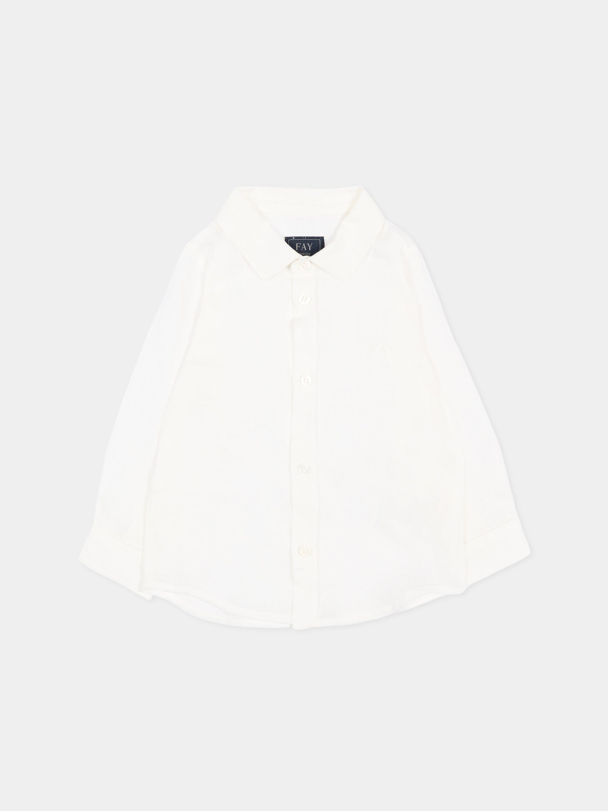 Camicia avorio per neonato con logo,Fay Kids,FY5500 Z3681 101