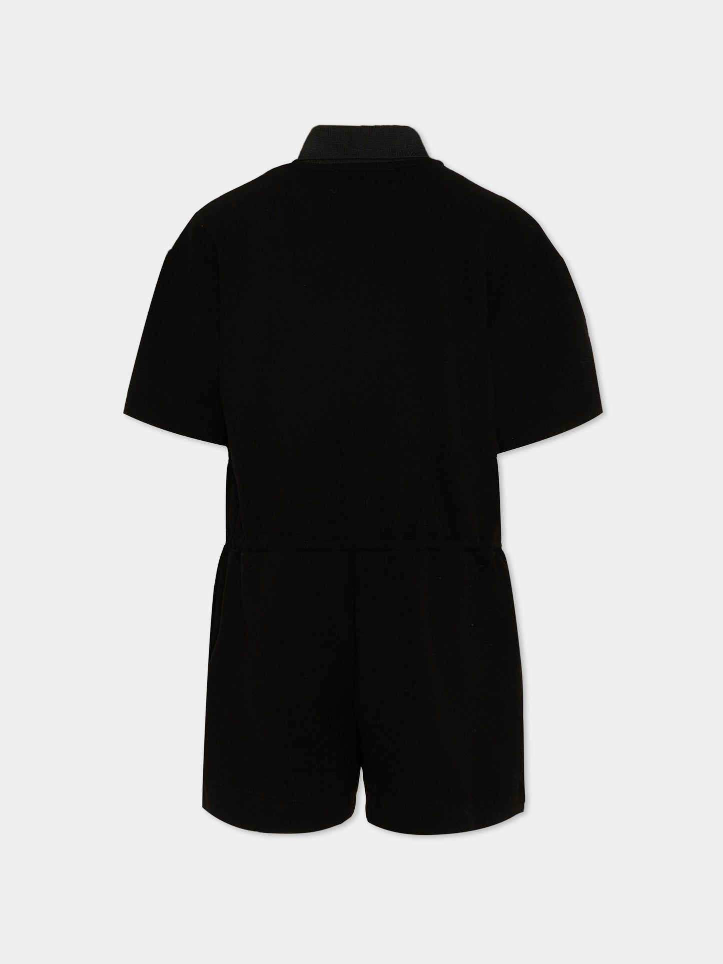 Jumpsuit nera per bambina con patch logo,Barrow,S6BKJGRS142 110