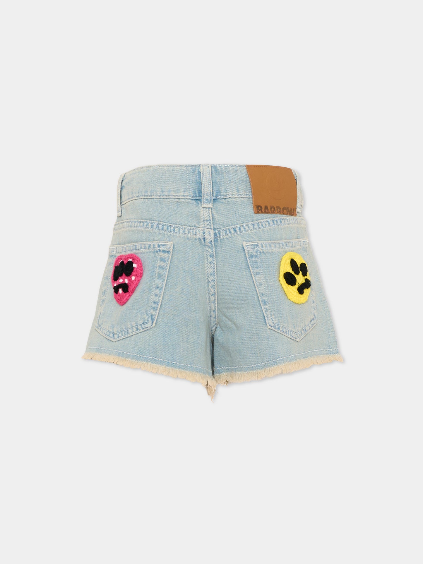 Shorts denim per bambina con patch,Barrow,S6BKJGSH113 172