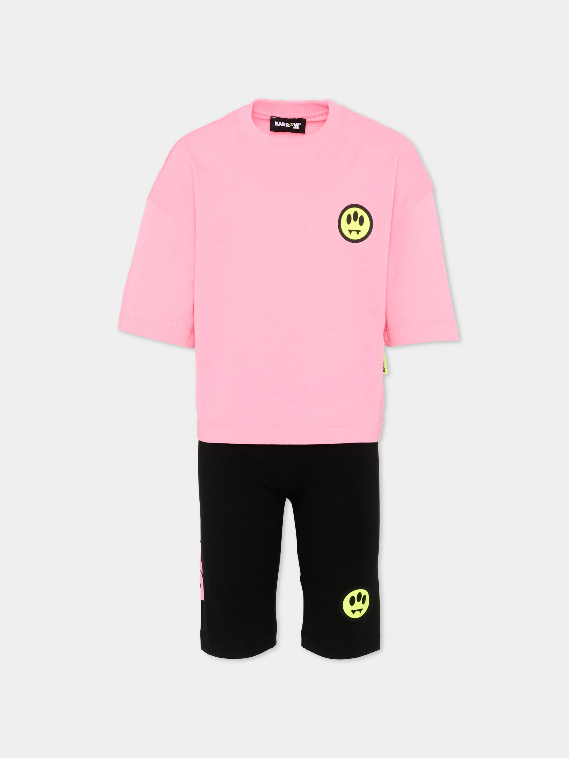 Completo sportivo rosa per bambina con smile,Barrow,S6BKJGTL165 311/01
