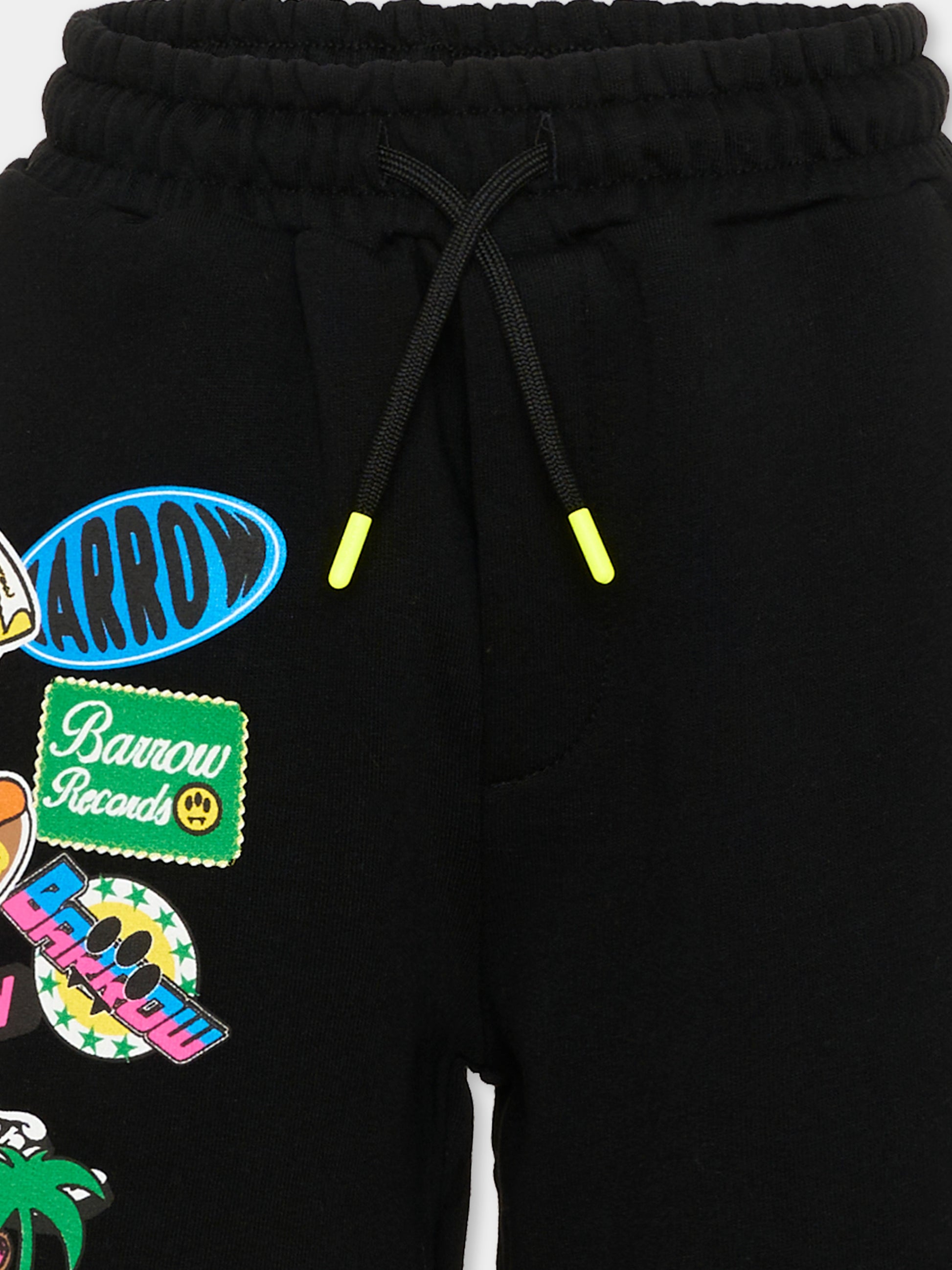 Shorts sportivi neri Barrow per bambino con stampe pop,Barrow,S6BKJUBE041 110