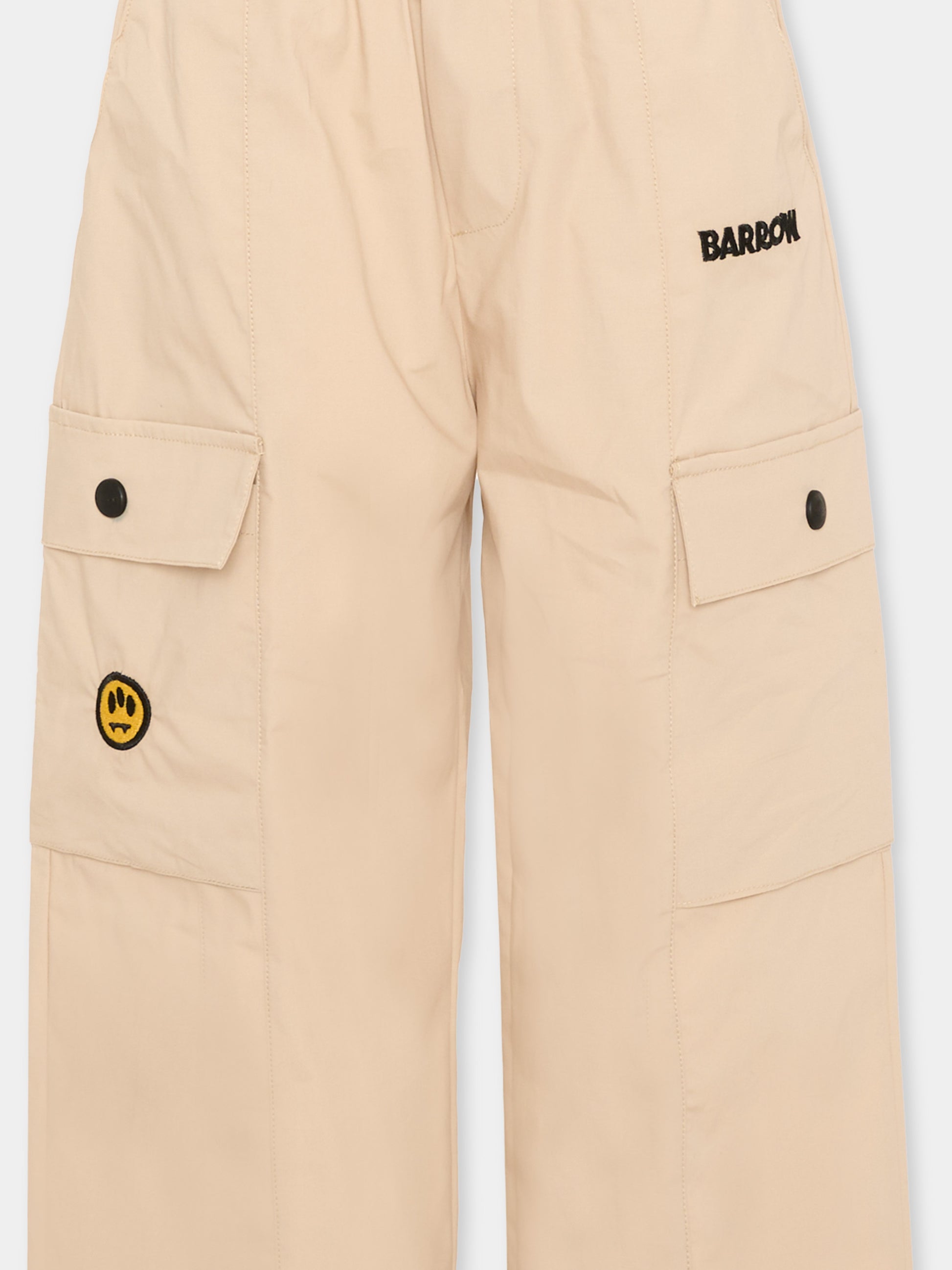 Pantaloni beige per bambino cargo logo,Barrow,S6BKJUPA037 092