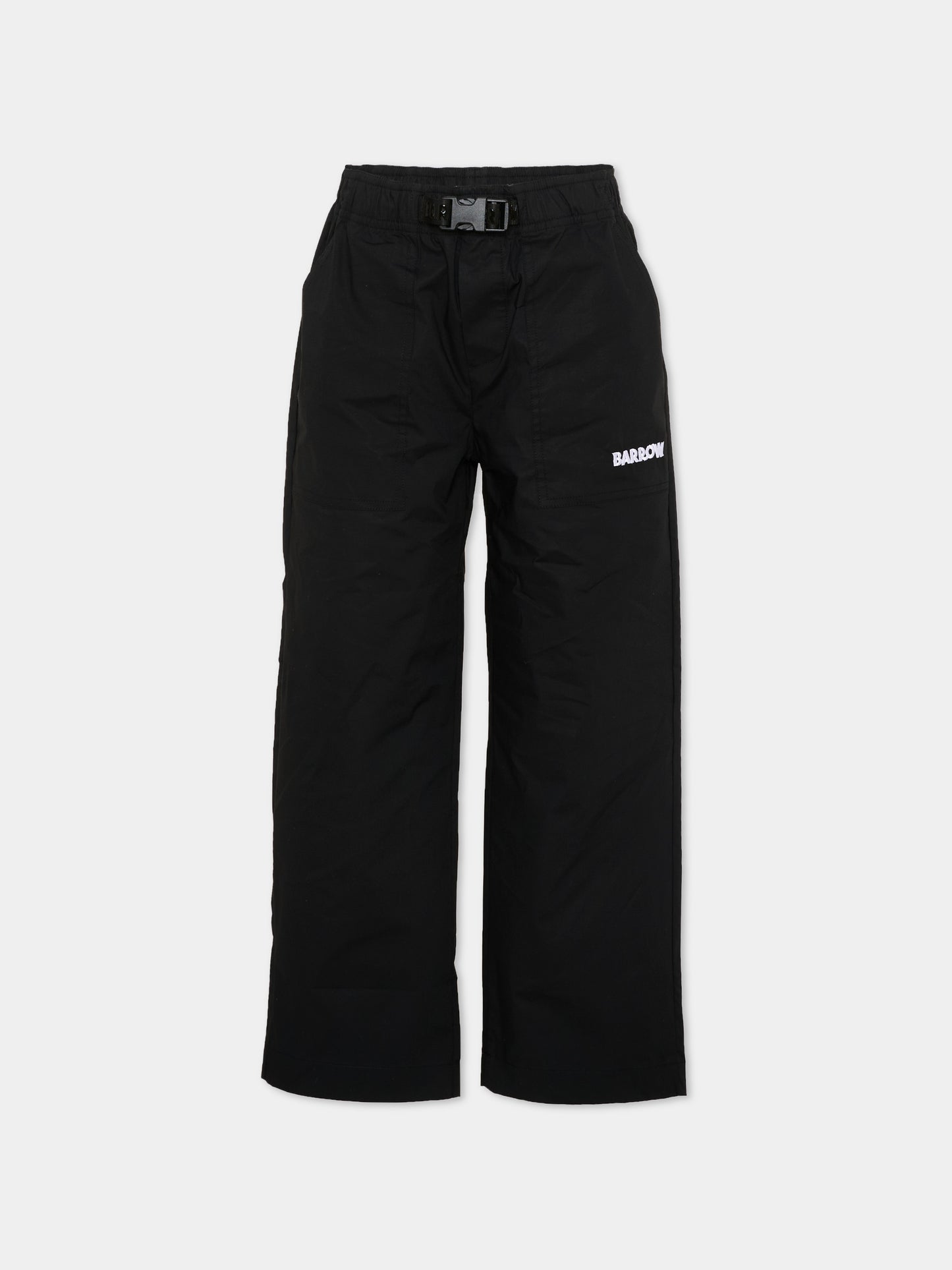 Pantaloni casual nero per bambino con logo,Barrow,S6BKJUPA105 110
