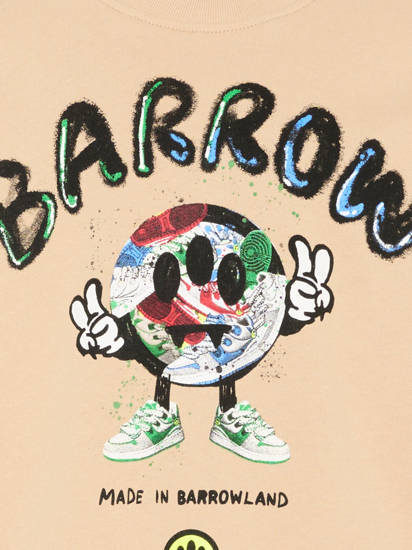 Felpa beige Barrow per bambino con stampa,Barrow,S6BKJUSW098 092