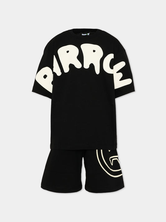 Completo sportivo nero per bambino con logo,Barrow,S6BKJUTB030 110