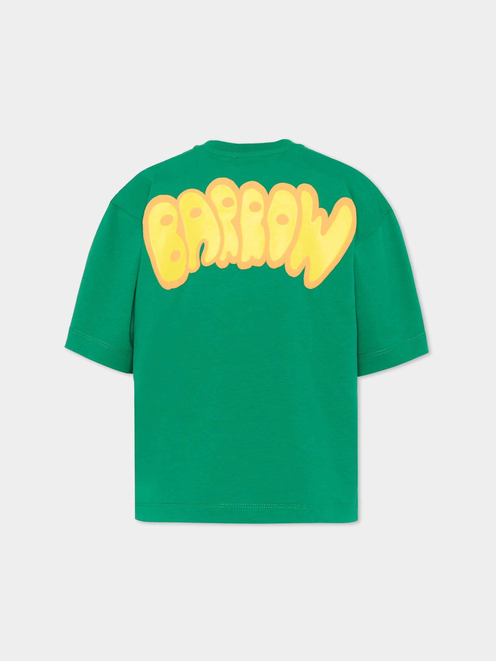 T-Shirt verde Barrow per bambini con logo,Barrow,S6BKJUTH007 080