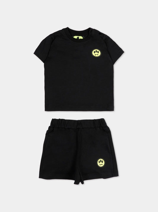 Completo sportivo nero per neonata con logo,Barrow,S6BKNGTR199 110/92