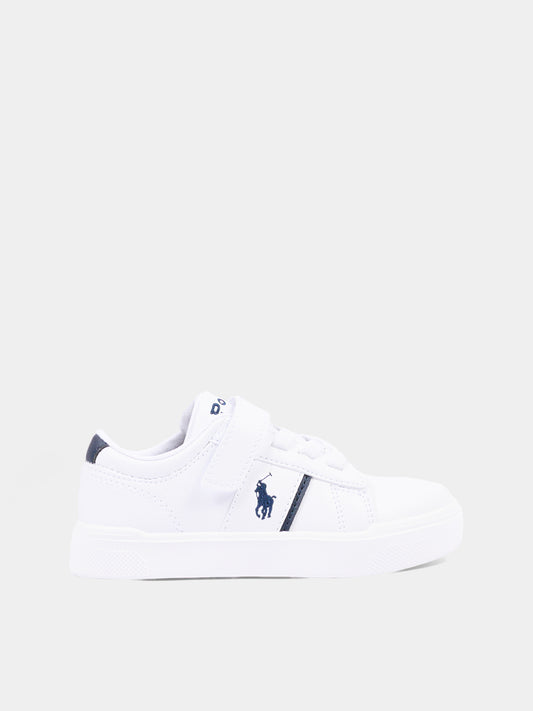 Sneakers bianche per bambino con Polo Pony,Ralph Lauren Kids,RL01172100