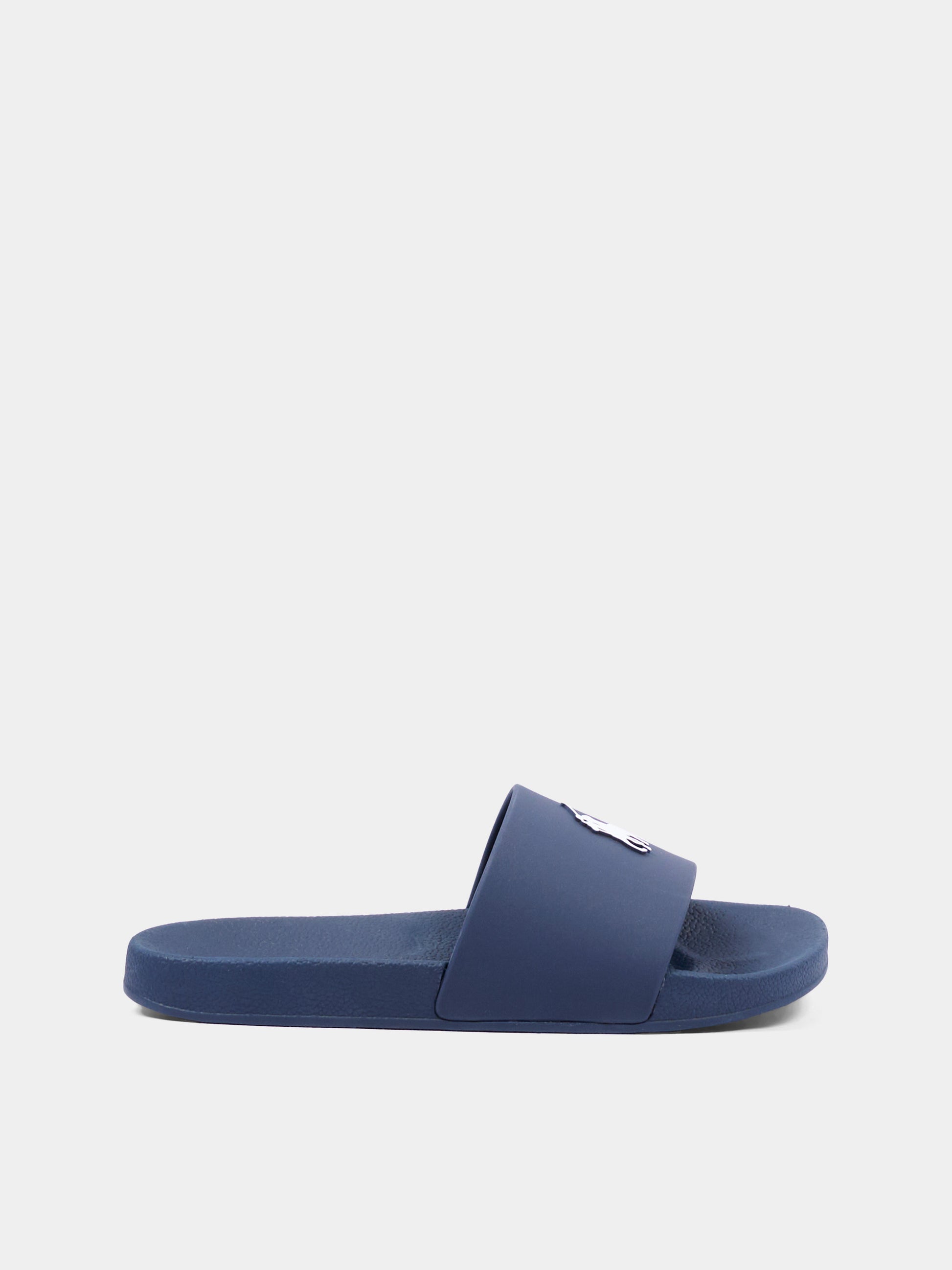 Ciabatte blu per bambino con logo Pony,Ralph Lauren Kids,RL04261410