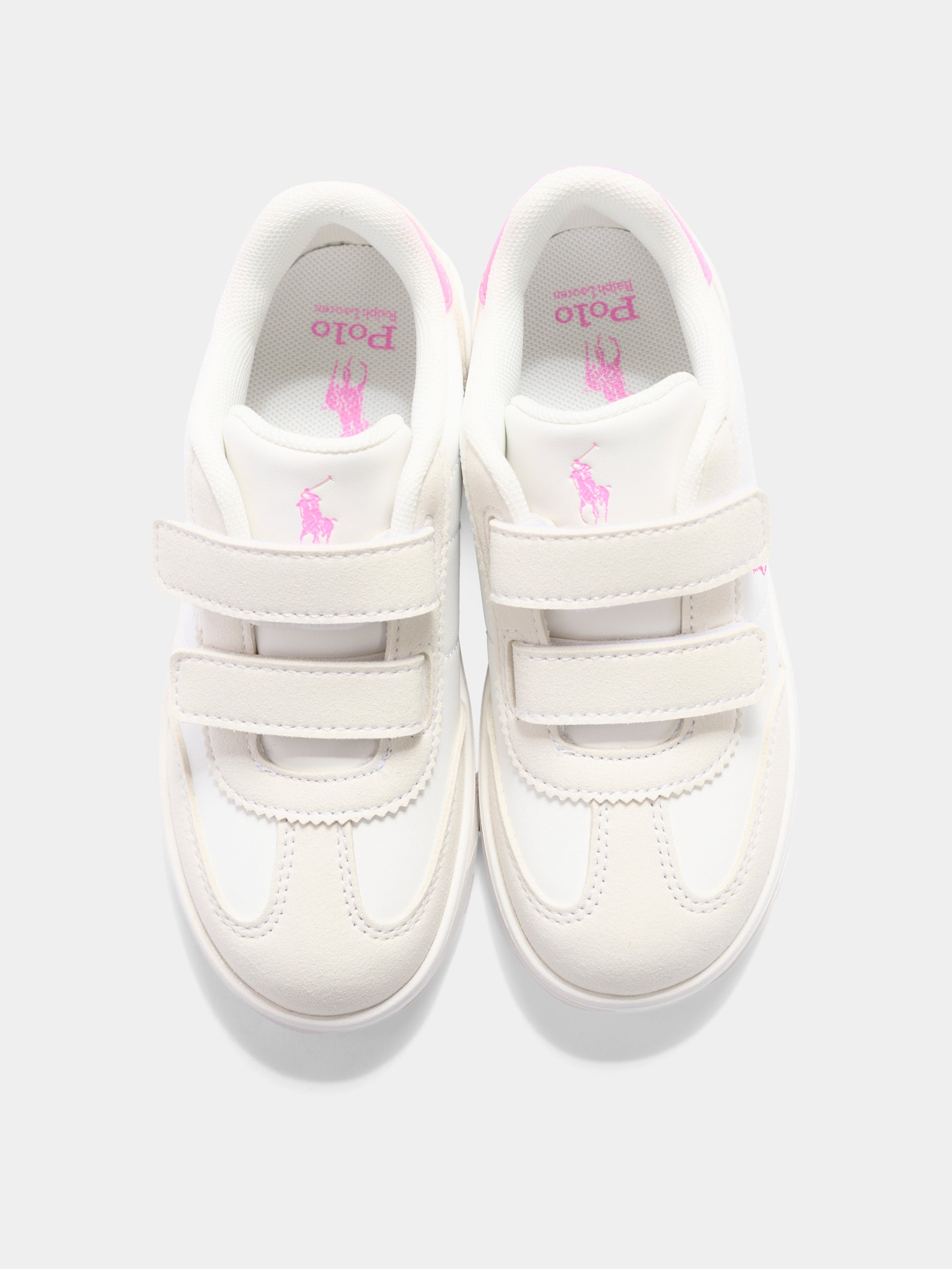 Sneakers bianche per bambina con Polo Pony,Ralph Lauren Kids,RL04997101