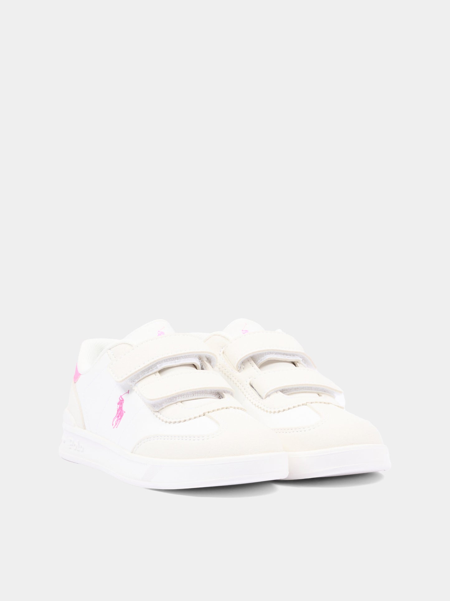 Sneakers bianche per bambina con Polo Pony,Ralph Lauren Kids,RL04997101