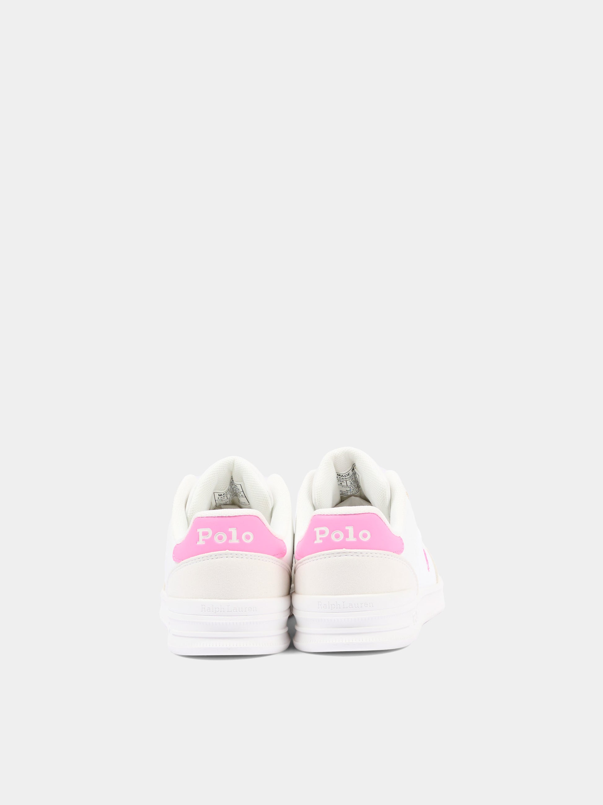 Sneakers bianche per bambina con Polo Pony,Ralph Lauren Kids,RL04998101