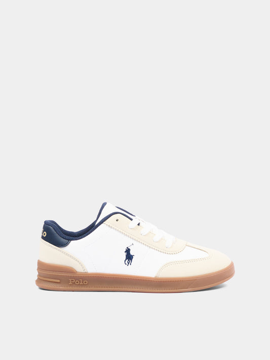 Sneakers bianche per bambini con Polo Pony,Ralph Lauren Kids,RL04998104