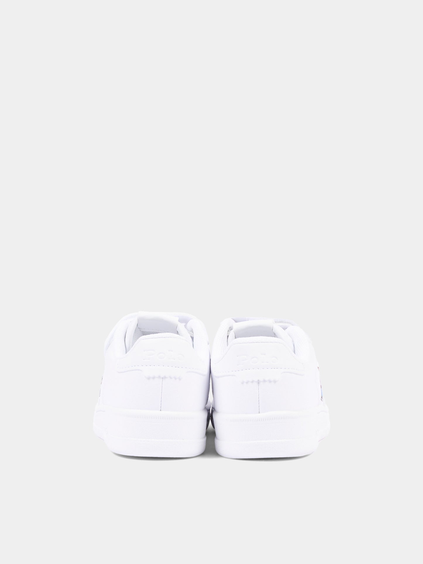 Sneakers bianche per bambini con Polo Bear,Ralph Lauren Kids,RL05004101