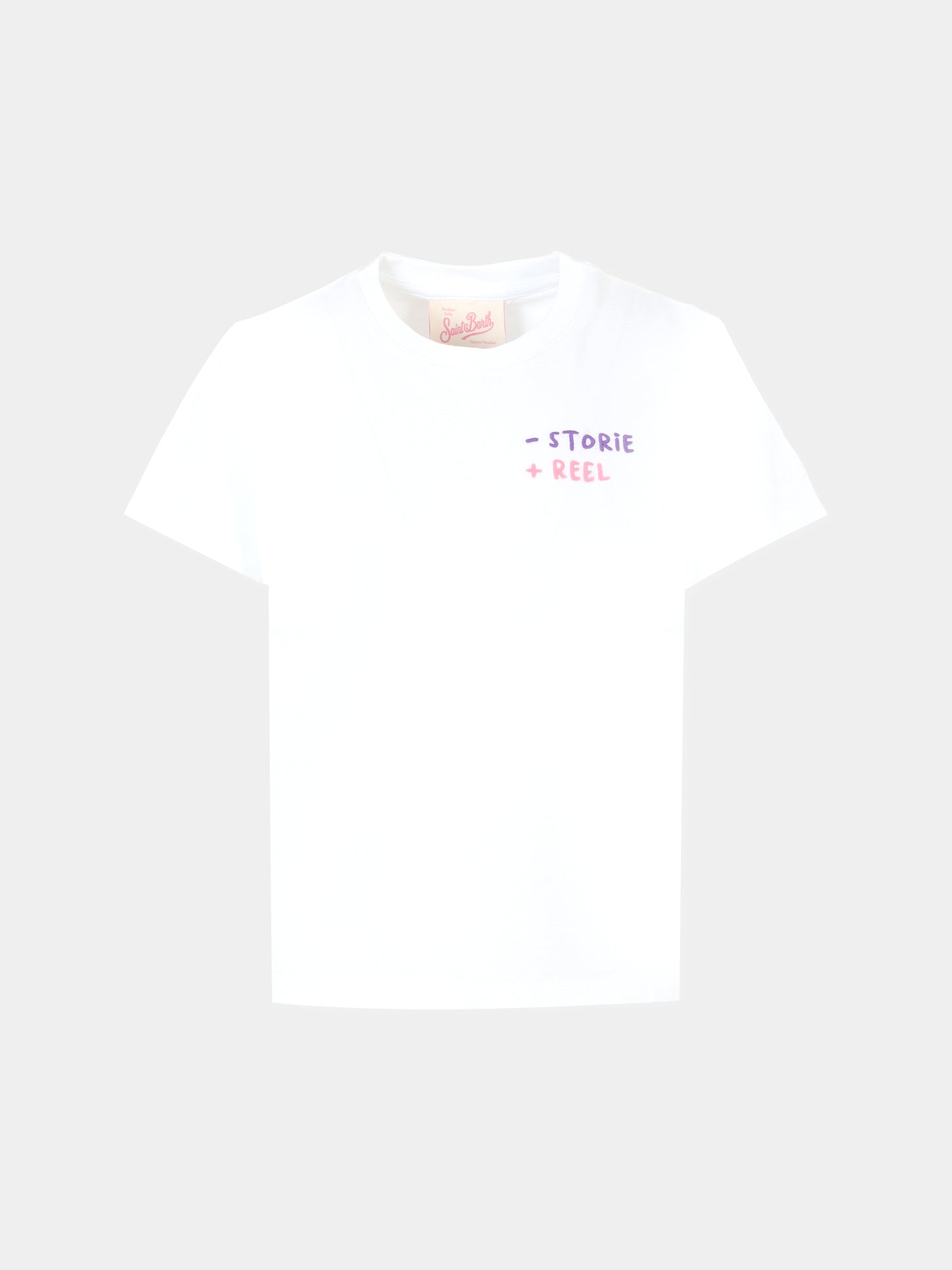 T-shirt bianca per bambina con scritta,Mc2 Saint Barth,ELLY001 03330H