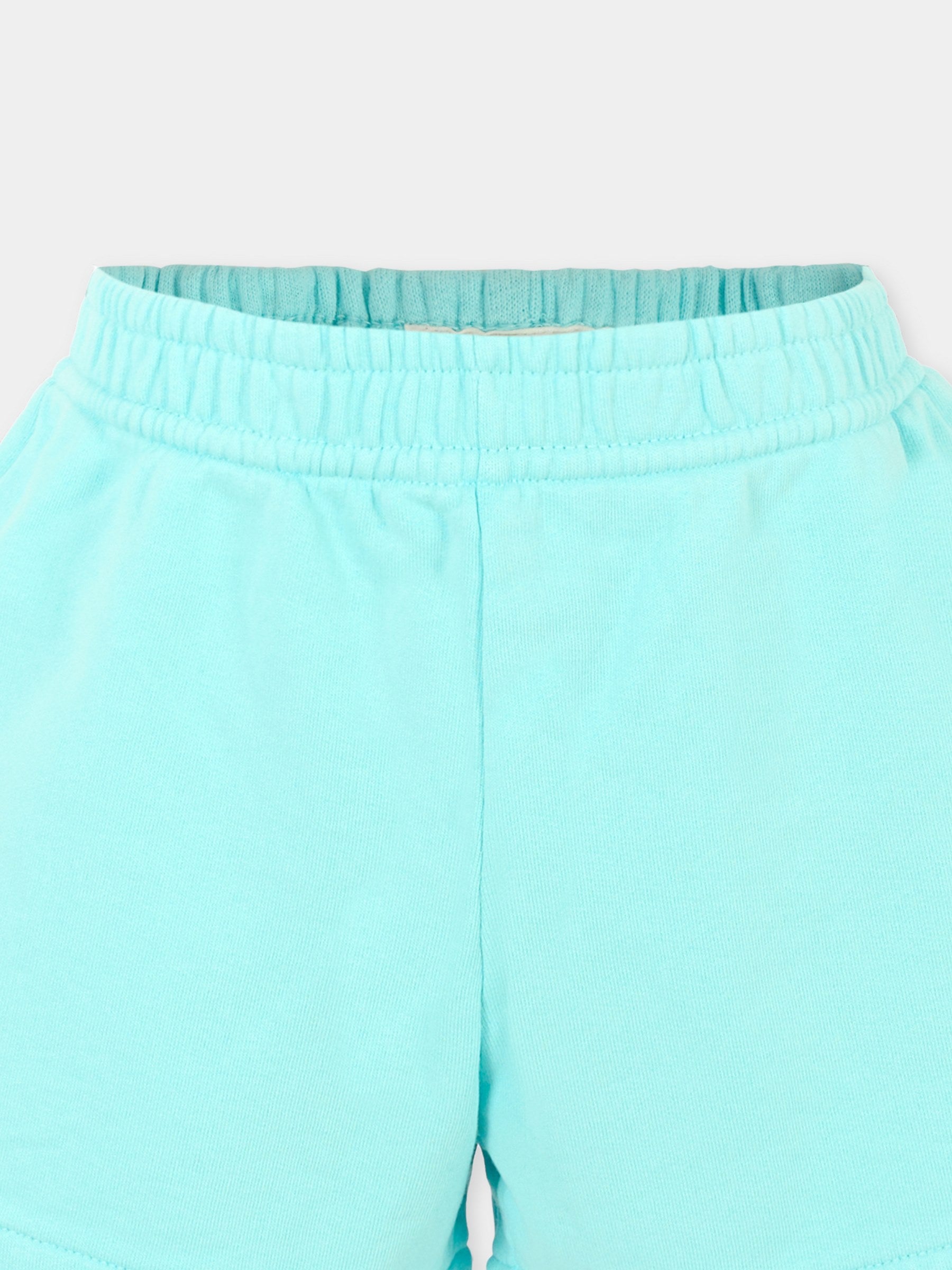 Shorts celesti per bambina con logo bianco,Mc2 Saint Barth,CATE0002 00769F