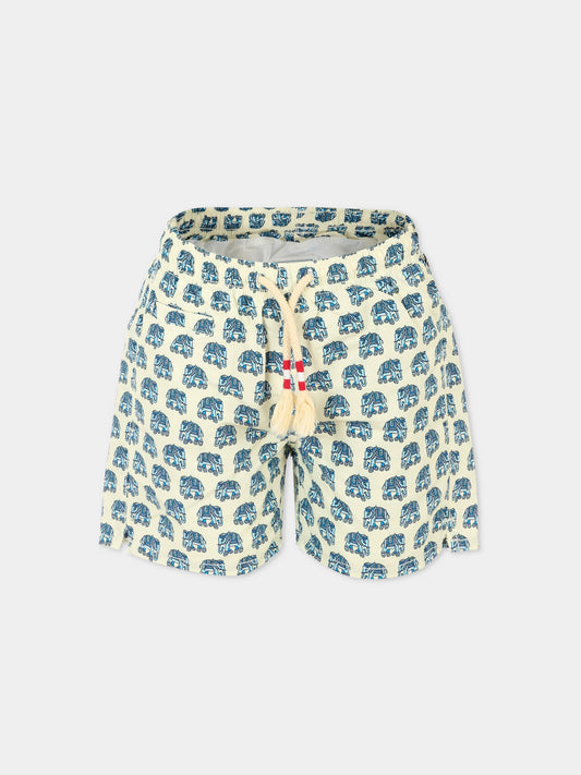 Boxer mare avorio per bambino con elefanti,Mc2 Saint Barth,CAP0003 01054H