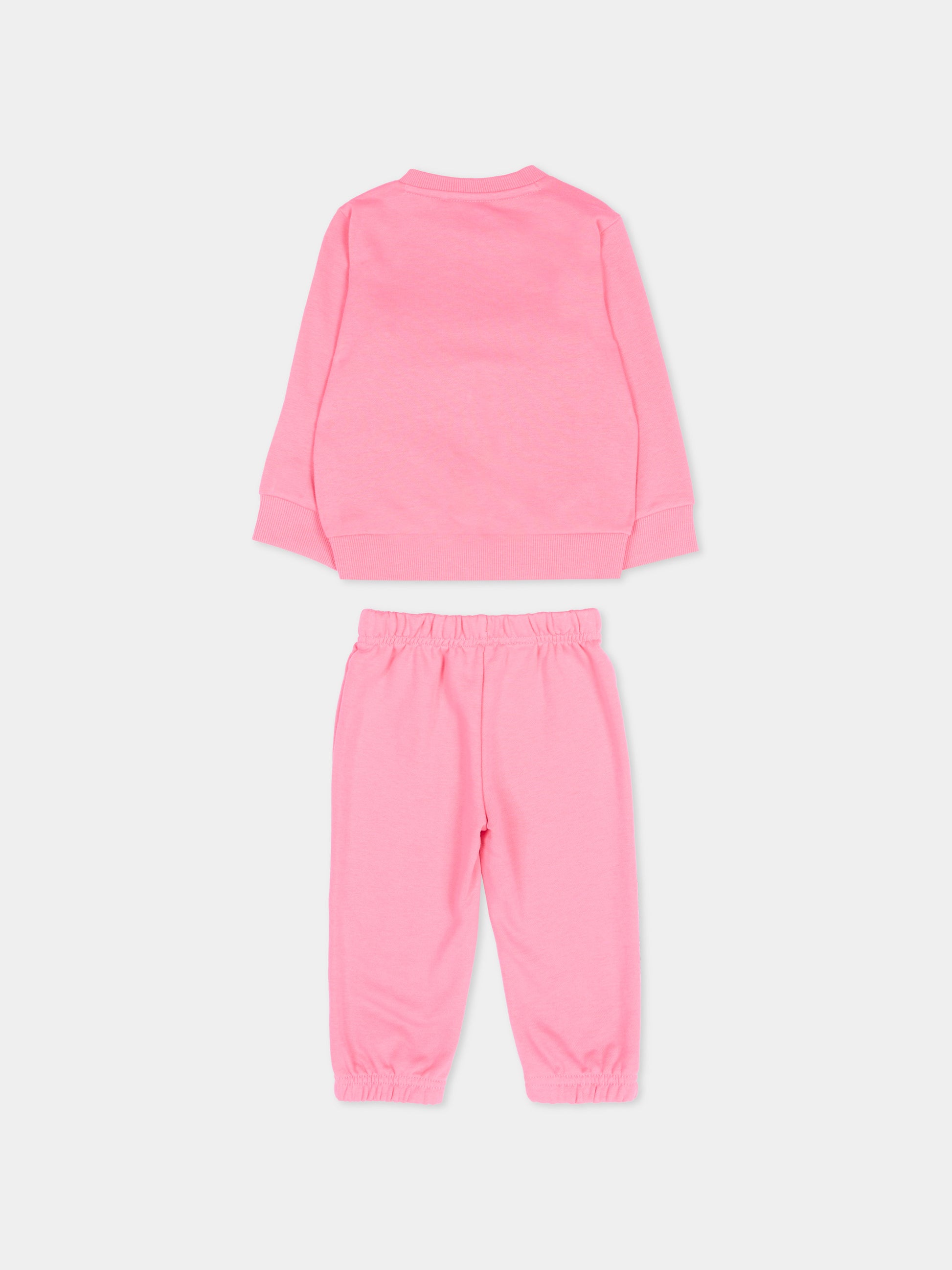 Completo sportivo rosa per neonata con logo,Adidas,JW2462