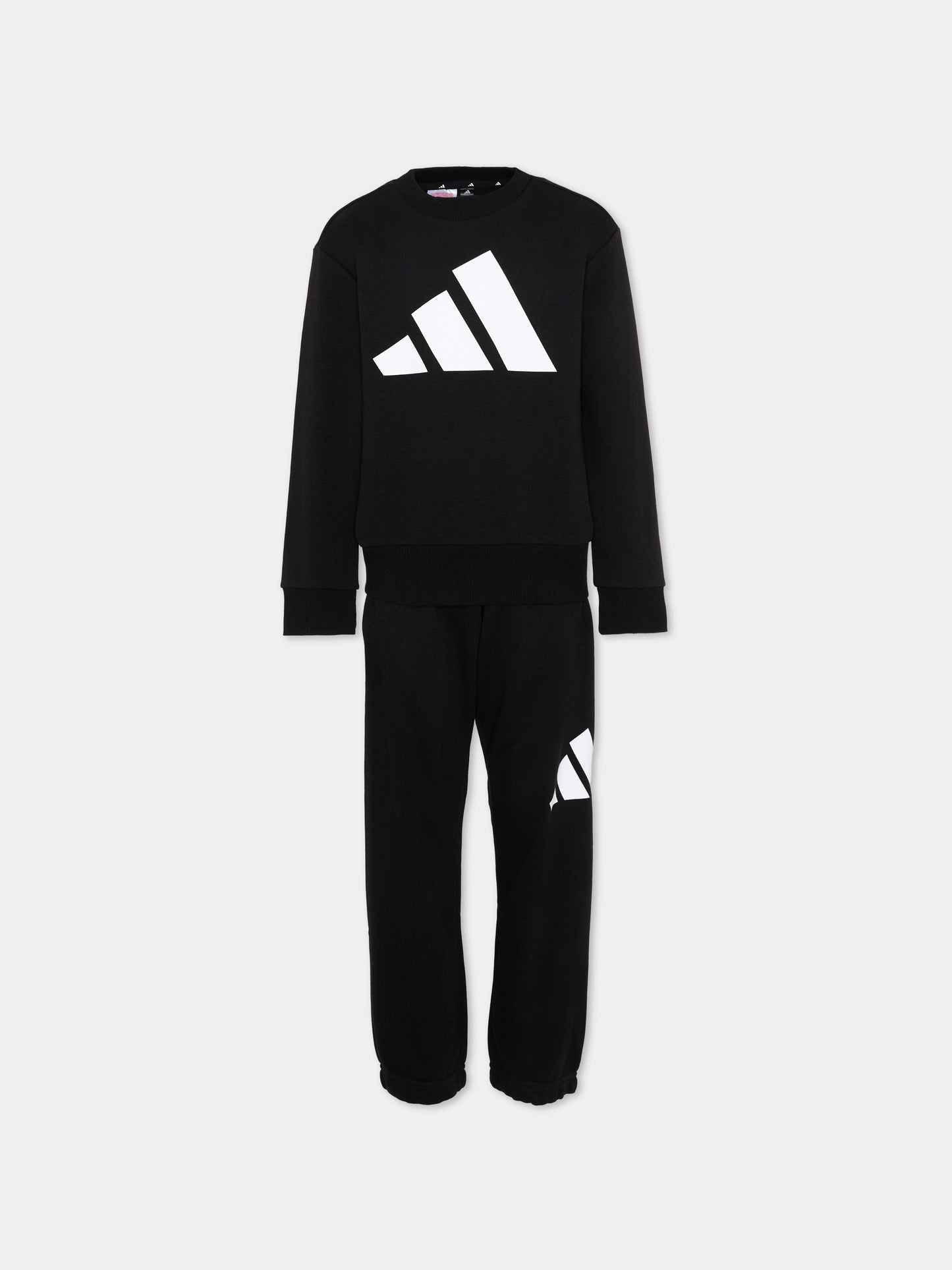 Completo sportivo nero per bambini con logo,Adidas,KE1227
