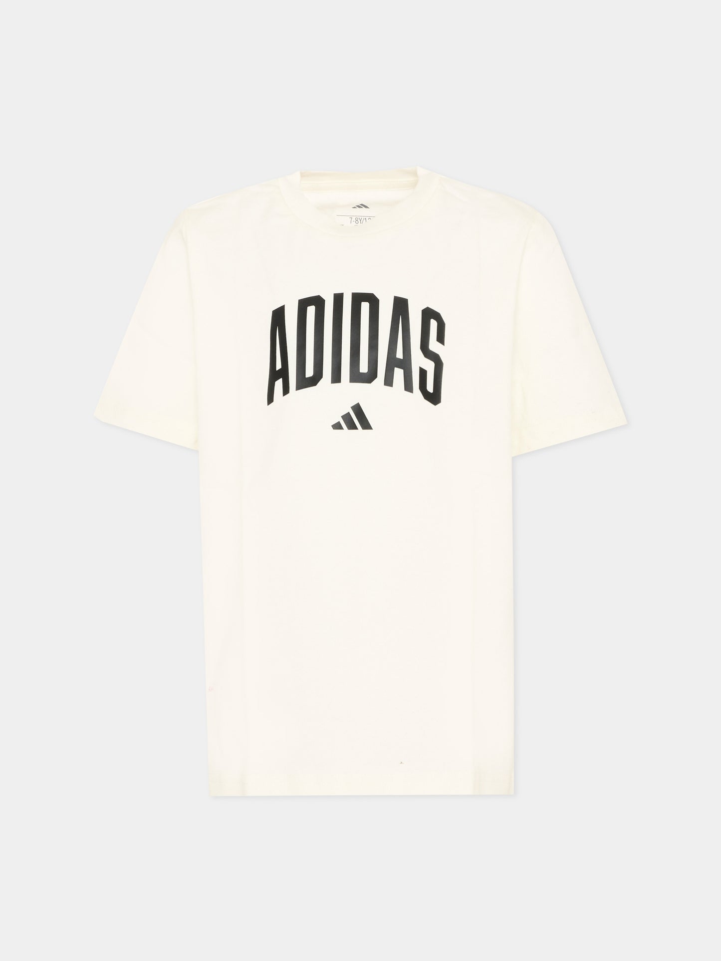 T-shirt avorio per bambini con logo,Adidas,KE1347