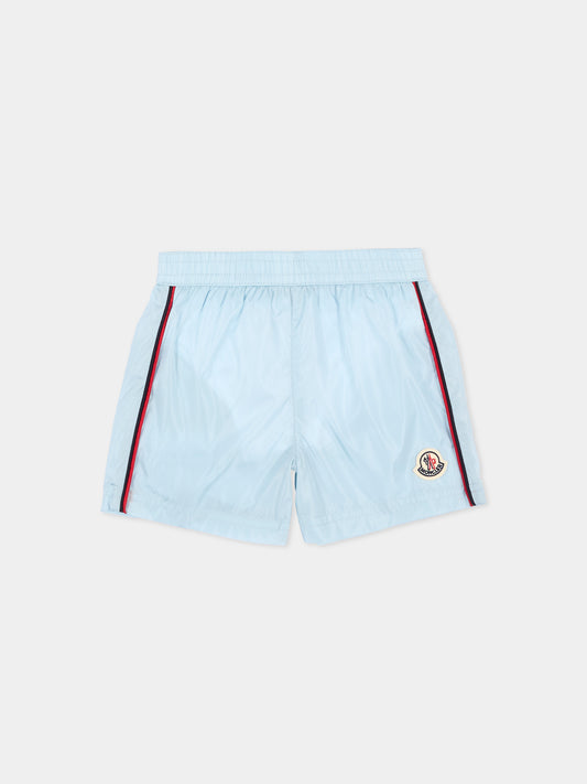 Boxer mare celeste per neonato con logo,Moncler Kids,L1951 2C00004 53326 711