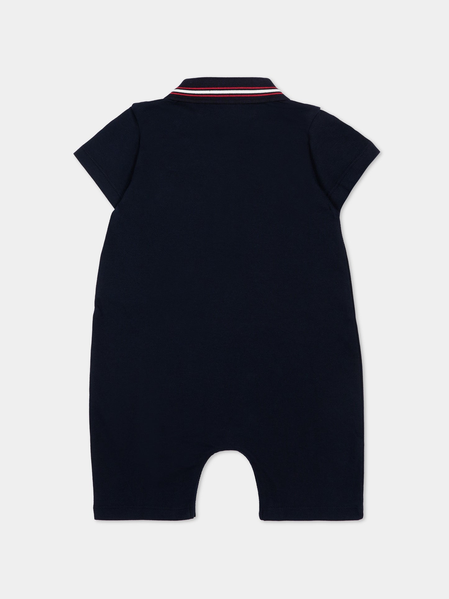 Pagliaccetto blu per neonati con logo,Moncler Kids,L1951 8L00006 8496F 778