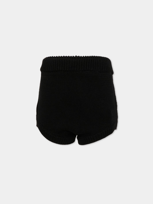 Shorts neri per bambina in maglia,Douuod Kids,DY6B19-X0071 930