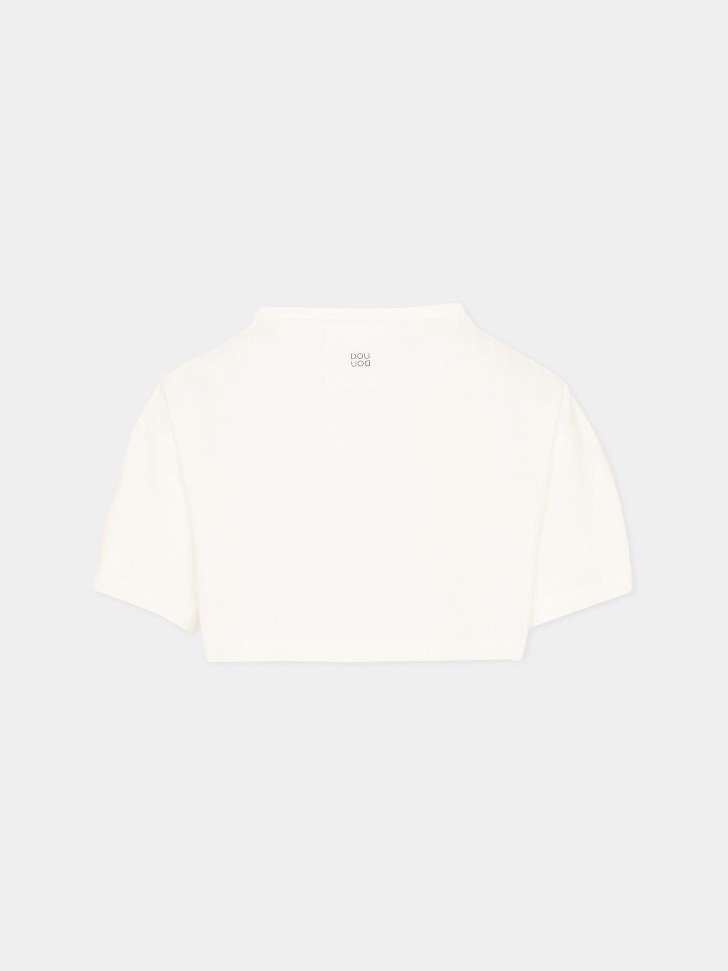T-Shirt avorio per bambina cropped,Douuod Kids,DY8A11-Z3708 101