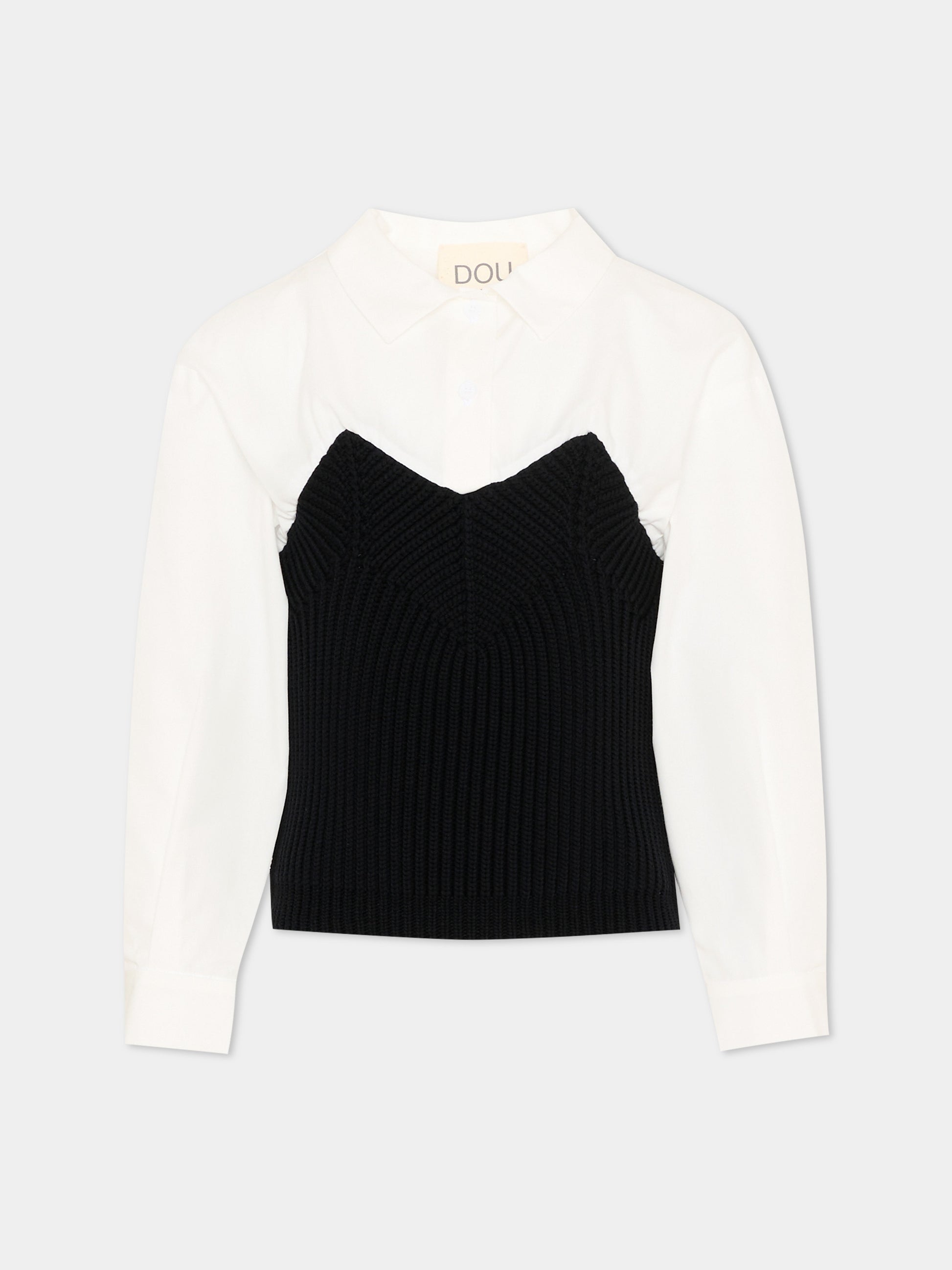 Camicia bianca per bambina con bustier,Douuod Kids,DY9A20-X0071 930BC