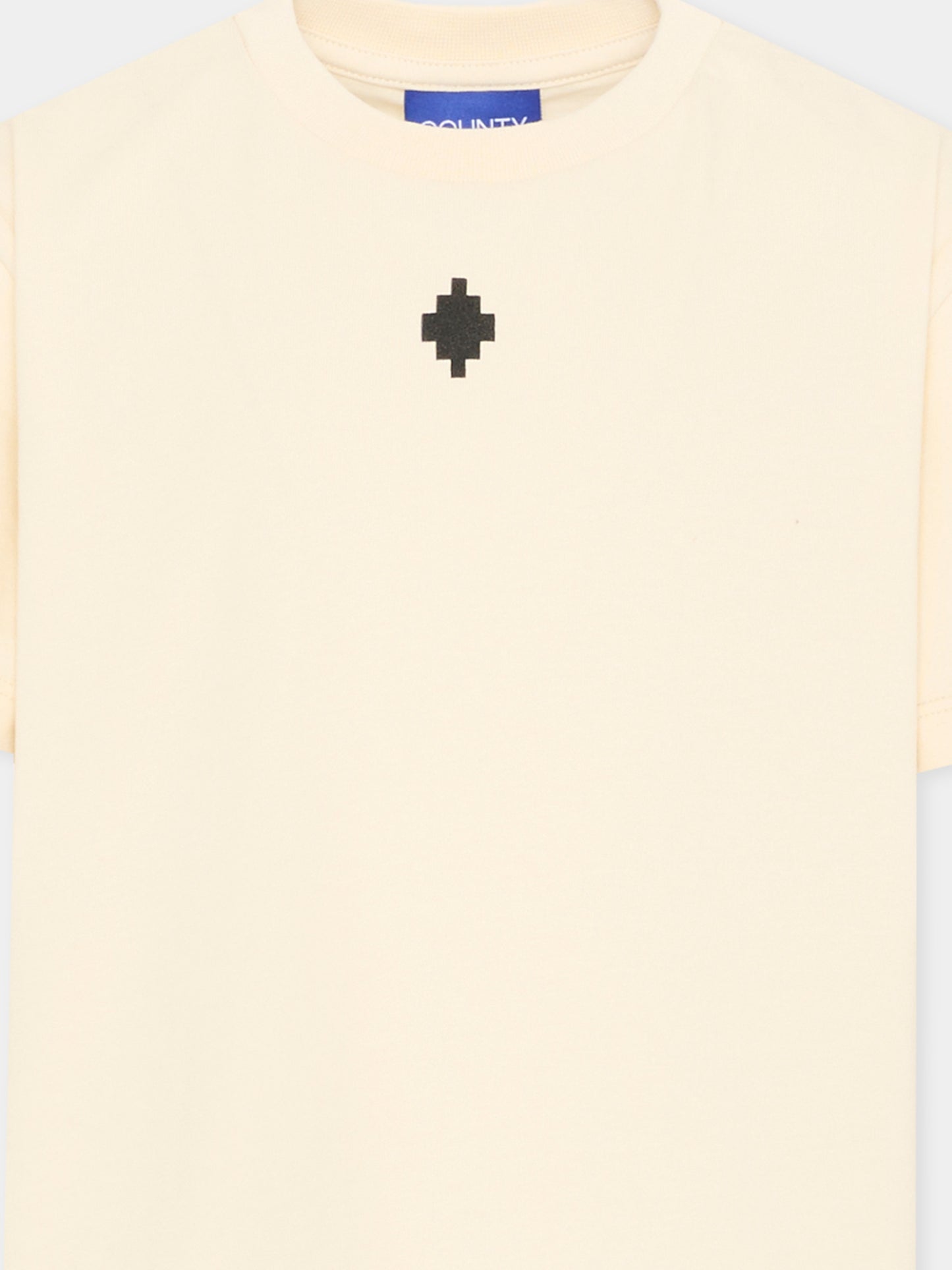 T-Shirt beige per bambino con logo,County Of Milan Kids,S6CMJBTH008 412