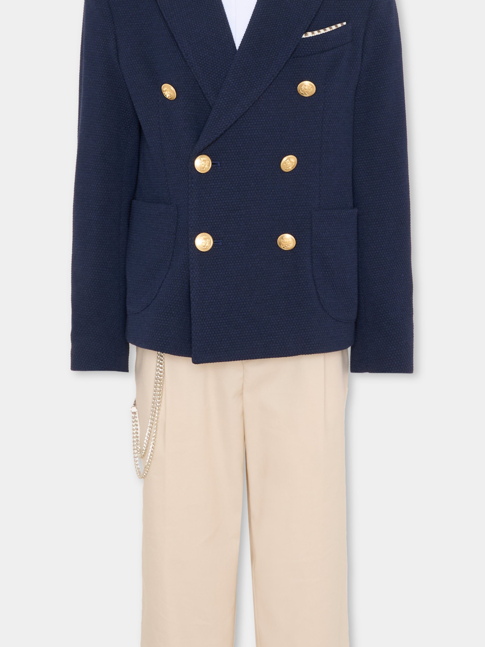 Completo blu per bambino con pochette,Colorichiari,MJ508370 4900 60