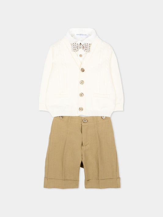 Completo elegante beige per neonato,Colorichiari,MN408422 4951 26