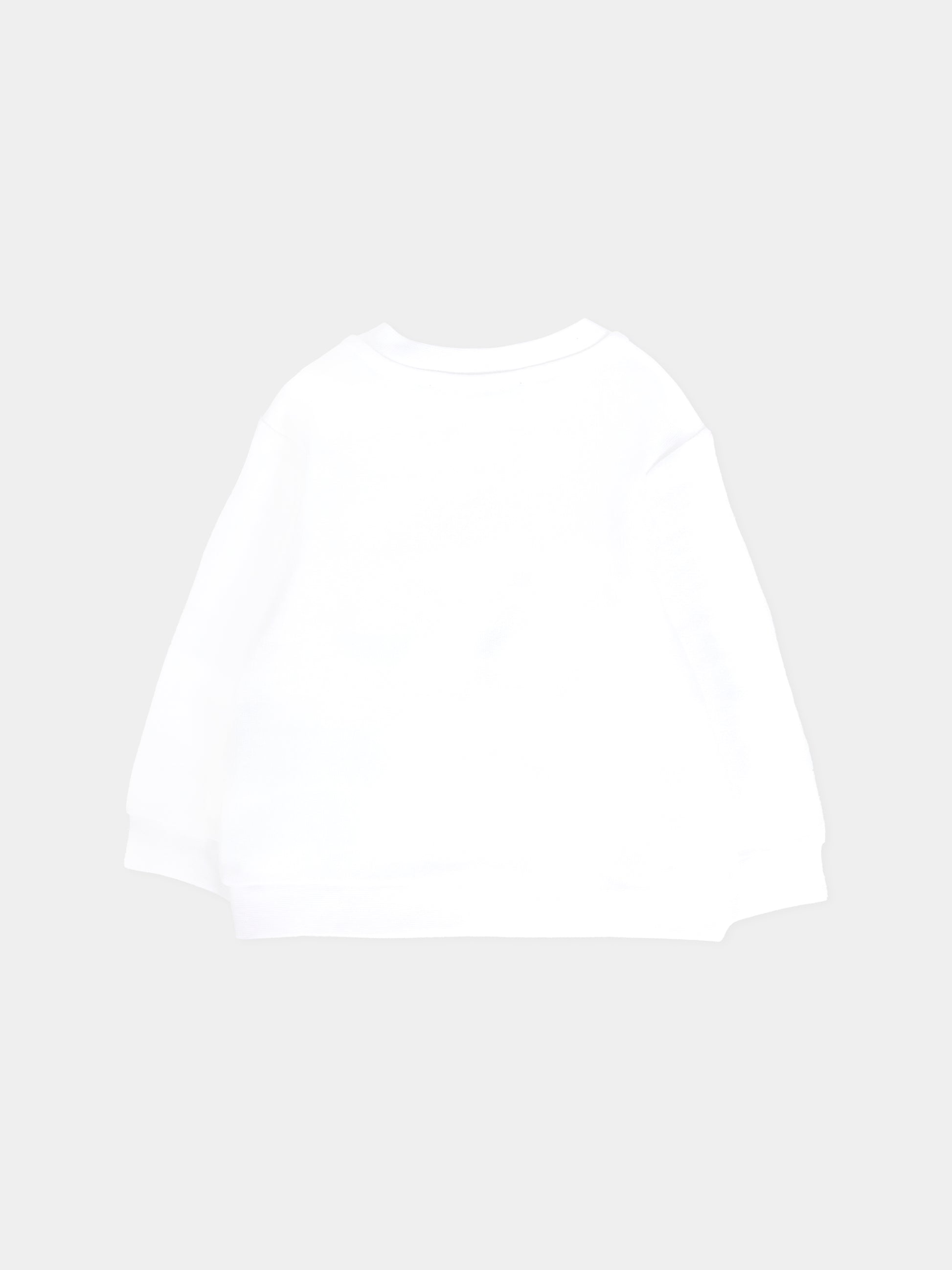 Felpa bianca per neonati con logo dorato,Balmain Kids,6R4530 Z0739 100OR