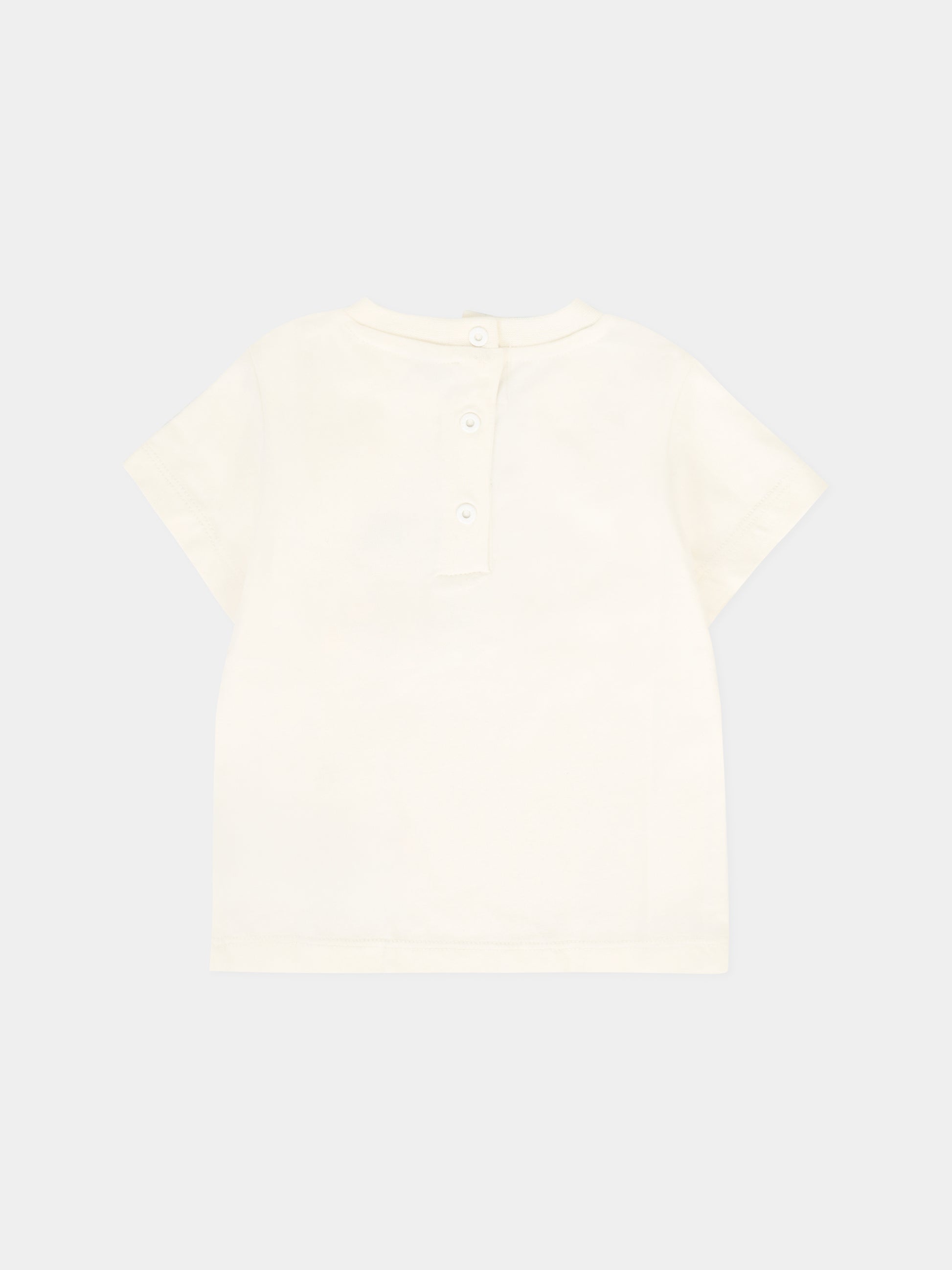 T-shirt avorio per neonato con logo nero,Balmain Kids,BT8501 Z0057 102