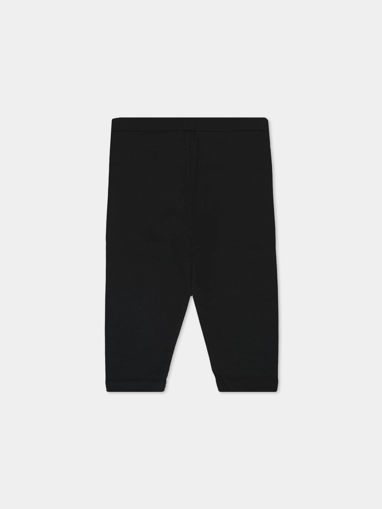 Leggings neri per neonata con logo,Balmain Kids,BT6020 Z1532 930BC