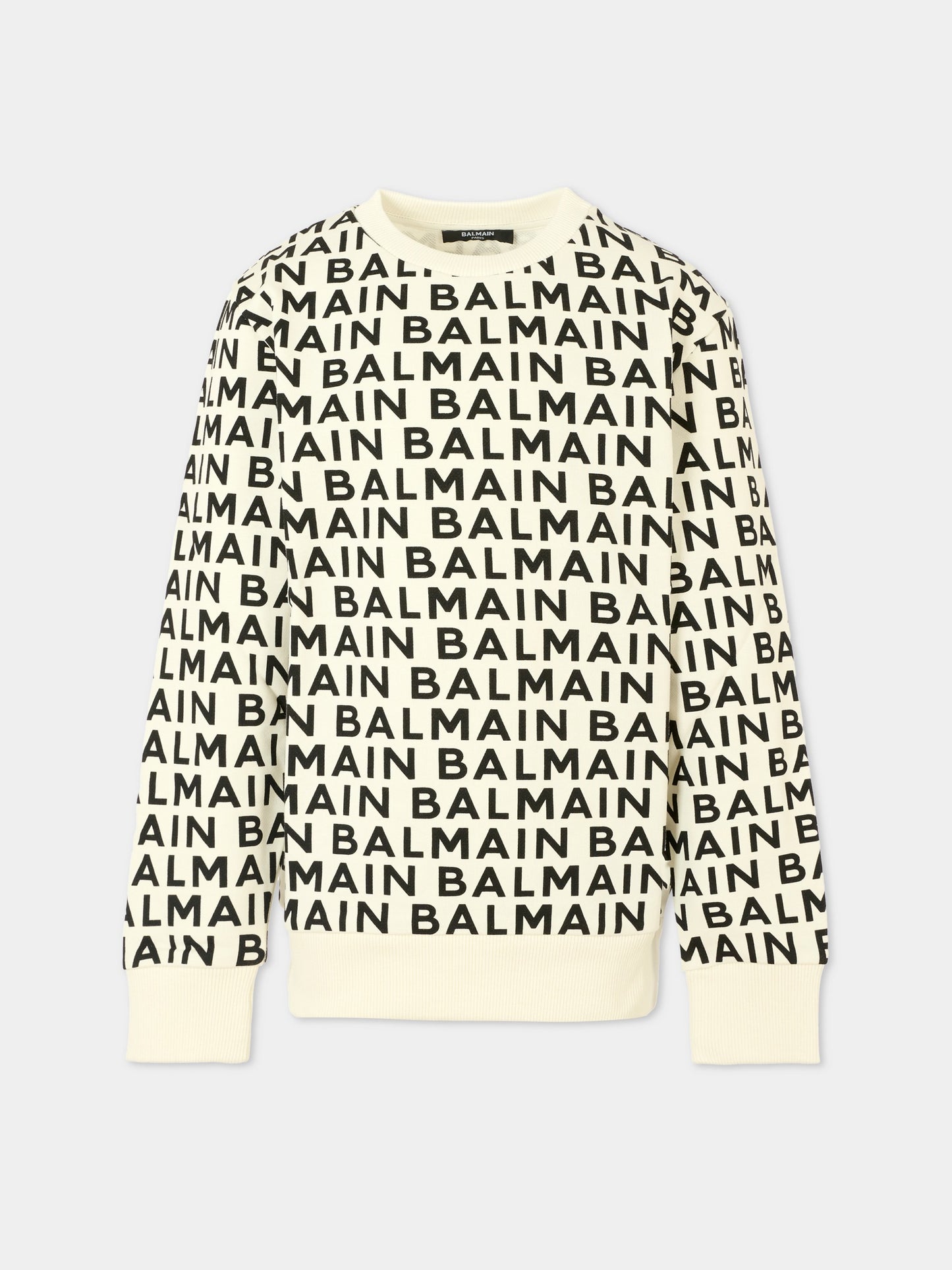Felpa avorio per bambini con logo,Balmain Kids,BT4Q50 Z1558 102NE