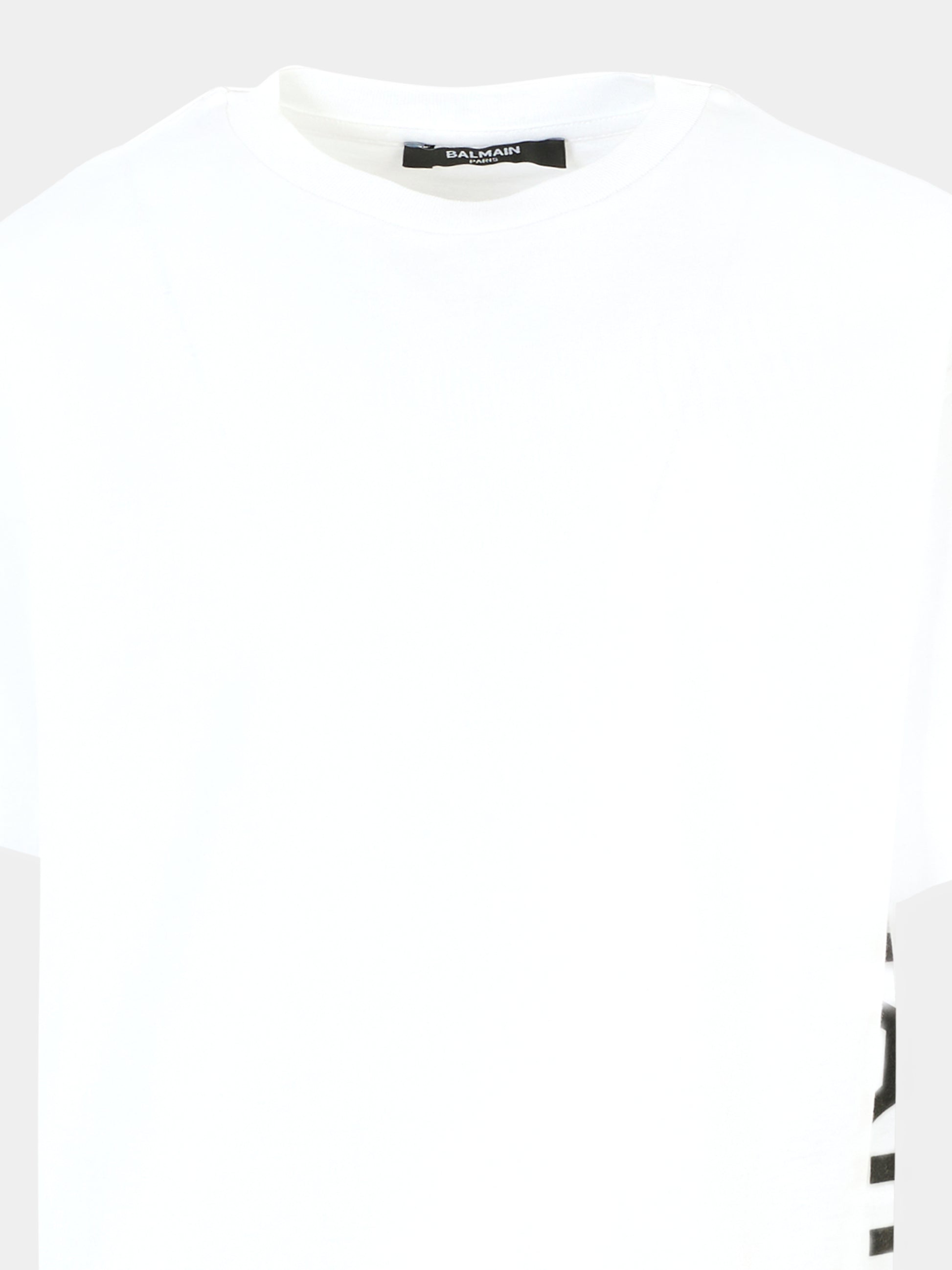 T-shirt bianca per bambini con logo,Balmain Kids,BT8P51 Z0082 100NE