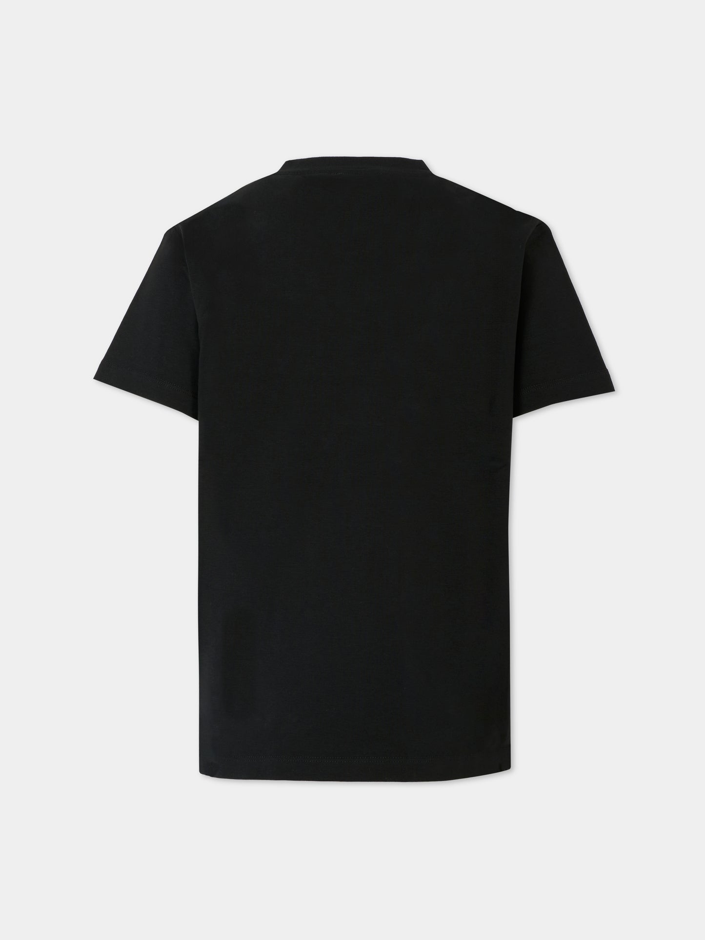 T-shirt nera per bambina con logo bianco,Balmain Kids,BV8Q71 Z2389 930BC