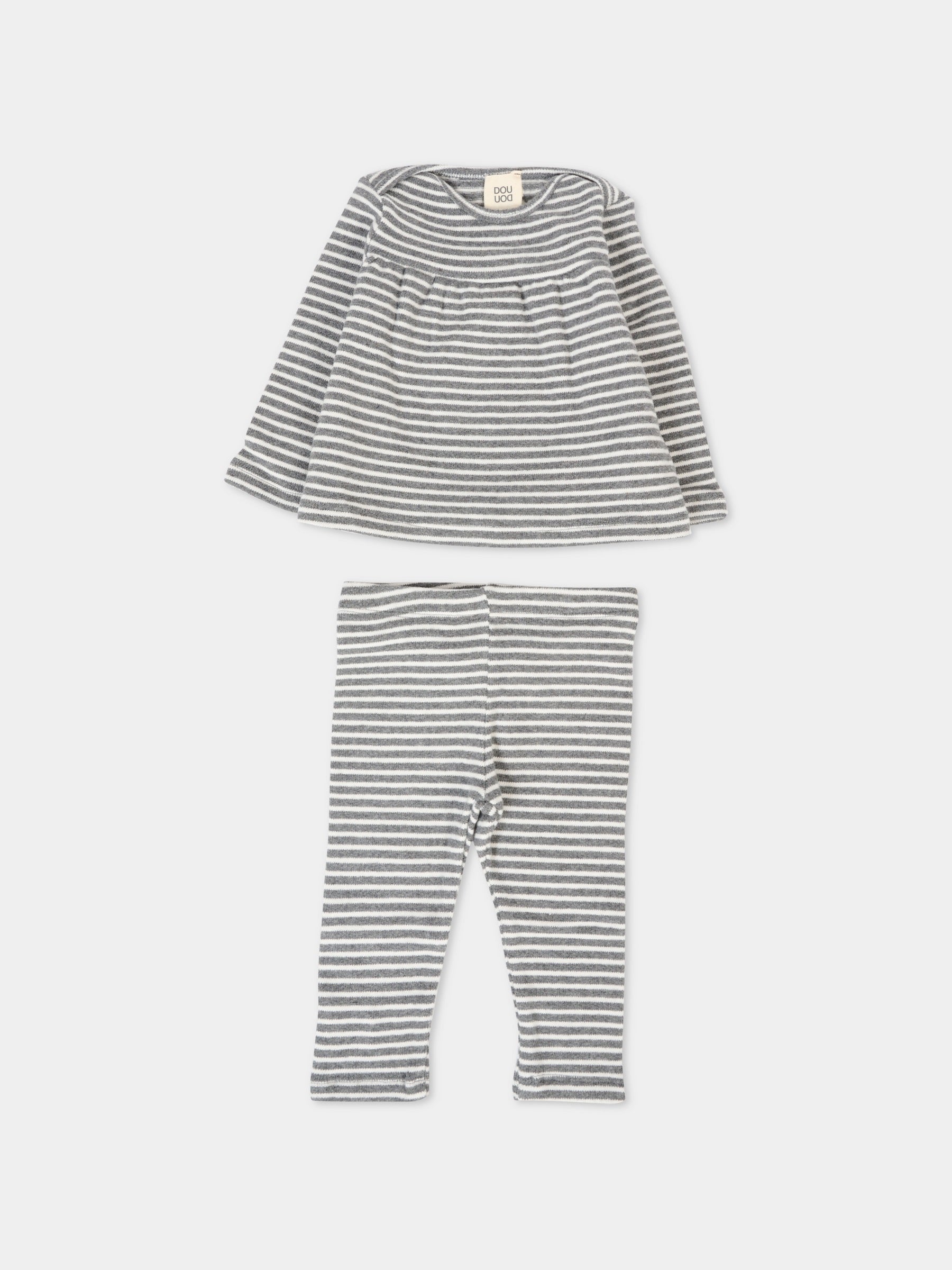 Completo nascita grigio per neonata con patch,Douuod Kids,DTB500 Z1639 105GR