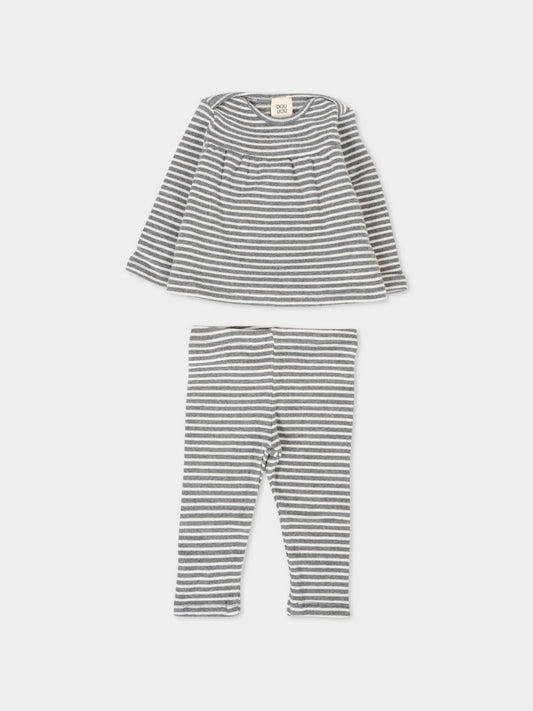 Completo nascita grigio per neonata con patch,Douuod Kids,DTB500 Z1639 105GR