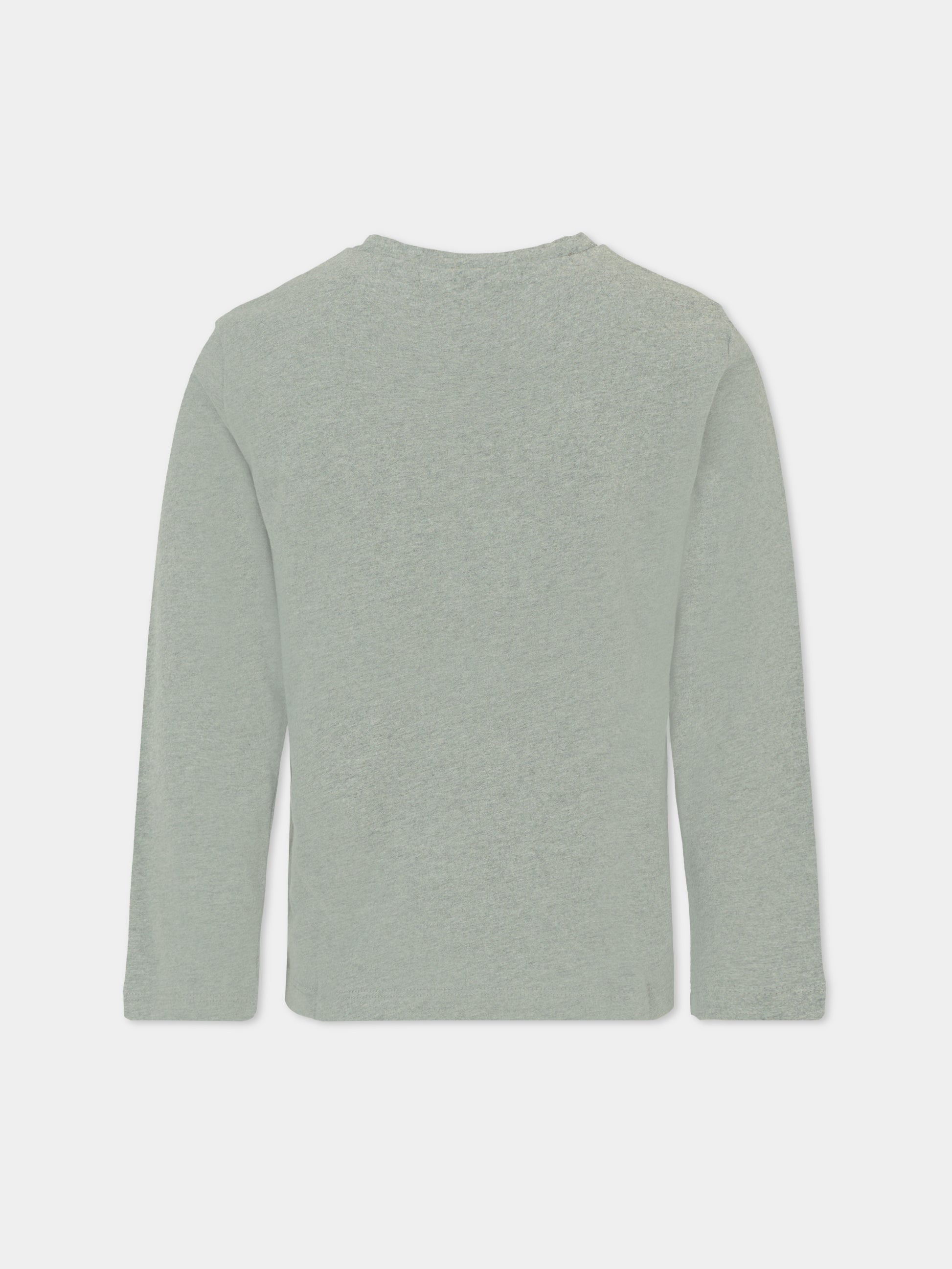 T-shirt grigia per bambina con logo e numeri,Douuod Kids,DT8P20 Z0762 809