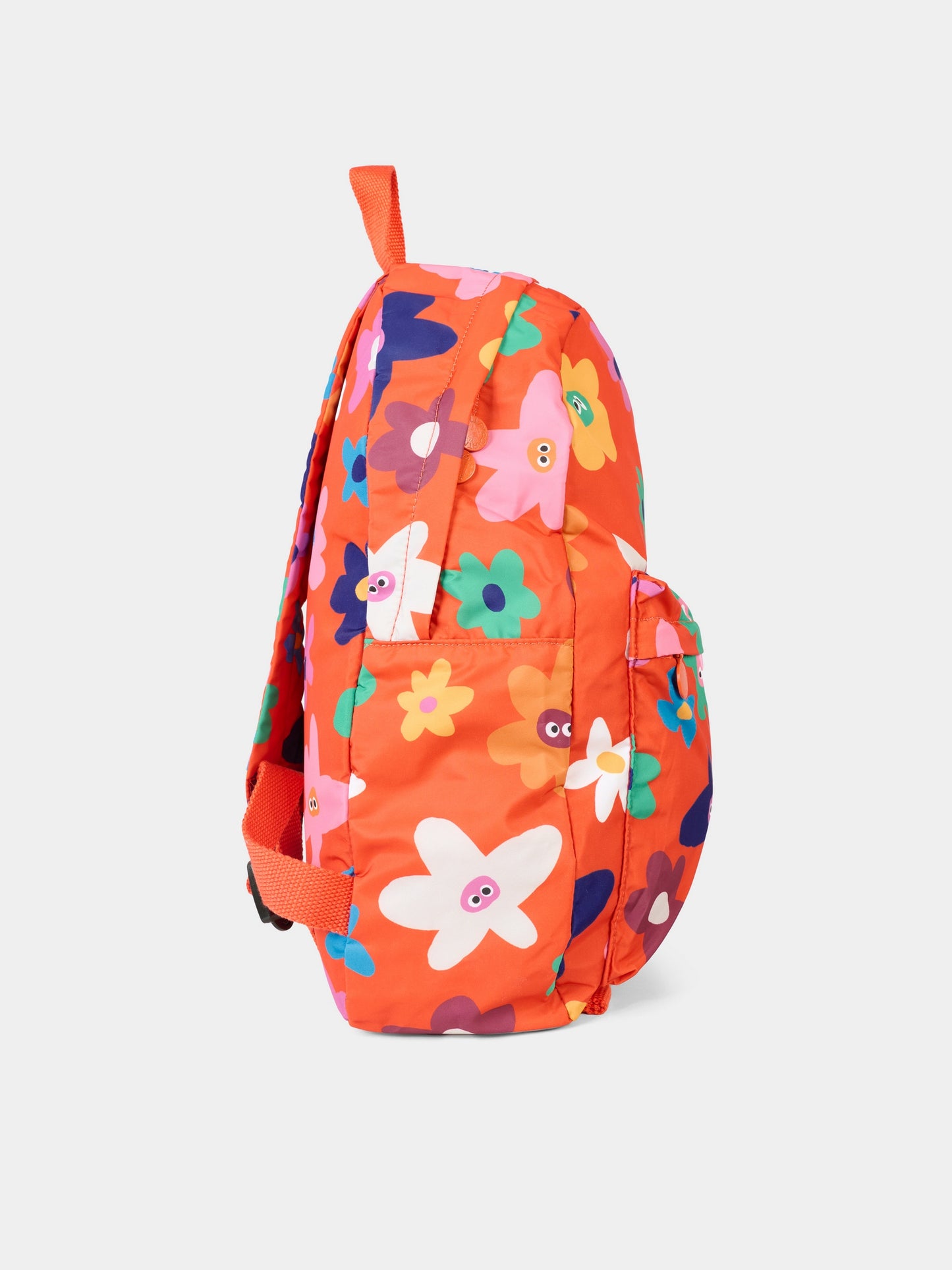 Zaino arancione per bambina con fiori,Stella Mccartney Kids,TT0C08 Z1282 437MC