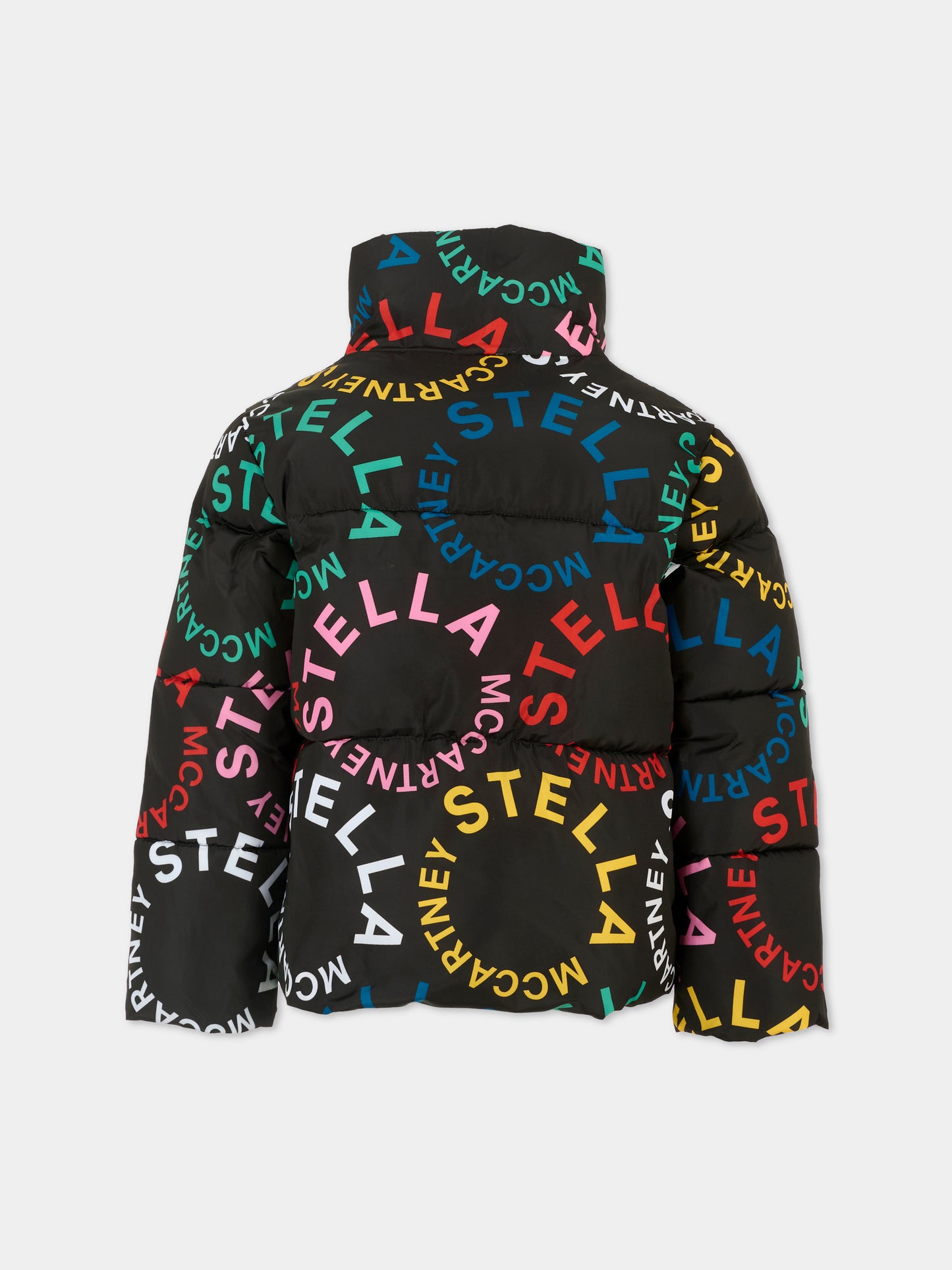 Piumino nero per bambina con logo,Stella Mccartney Kids,TT2C37 Z1274 930MC