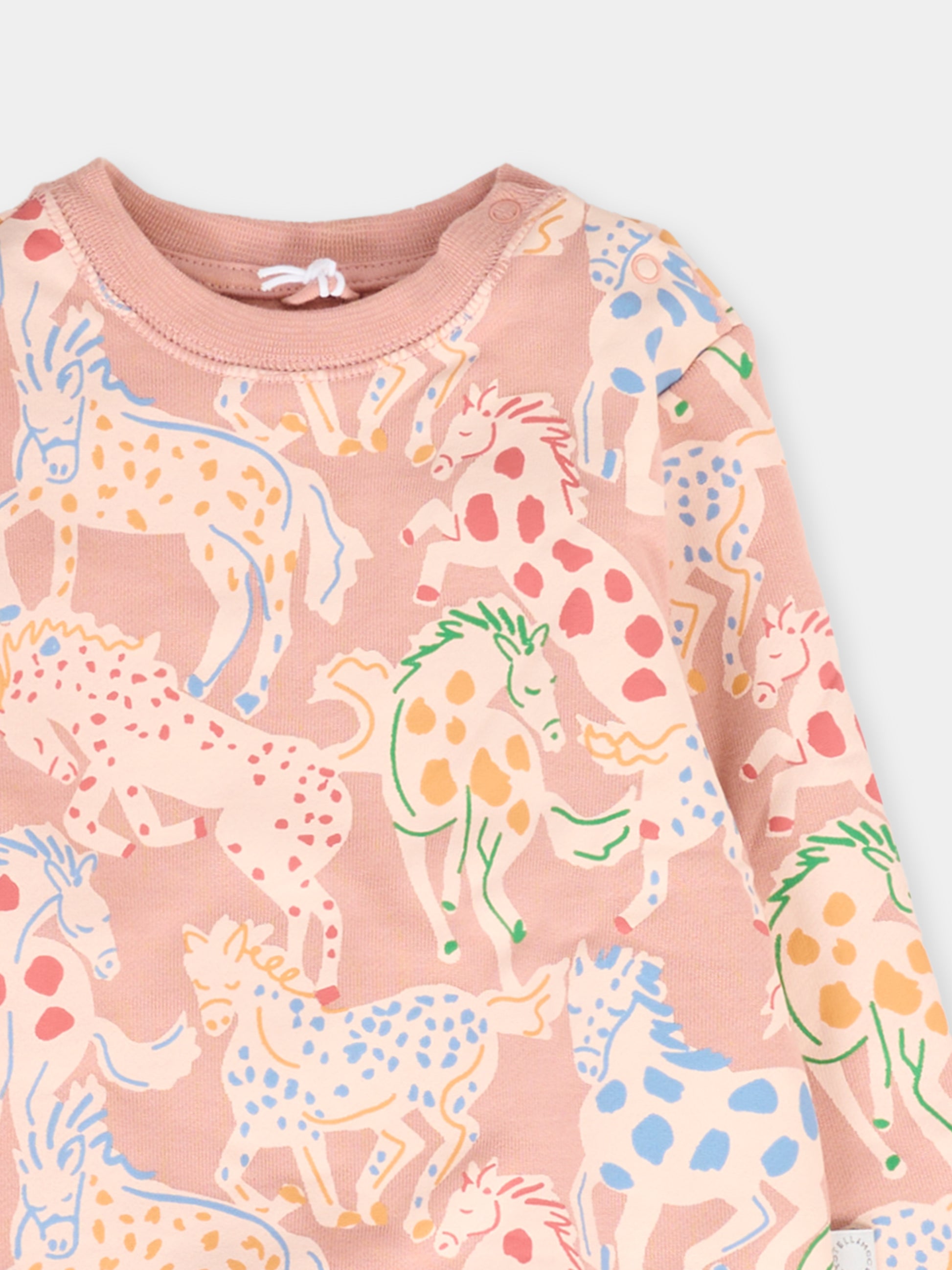 Completo rosa per neonata con cavalli,Stella Mccartney Kids,TV3050 Z2233 50UMC